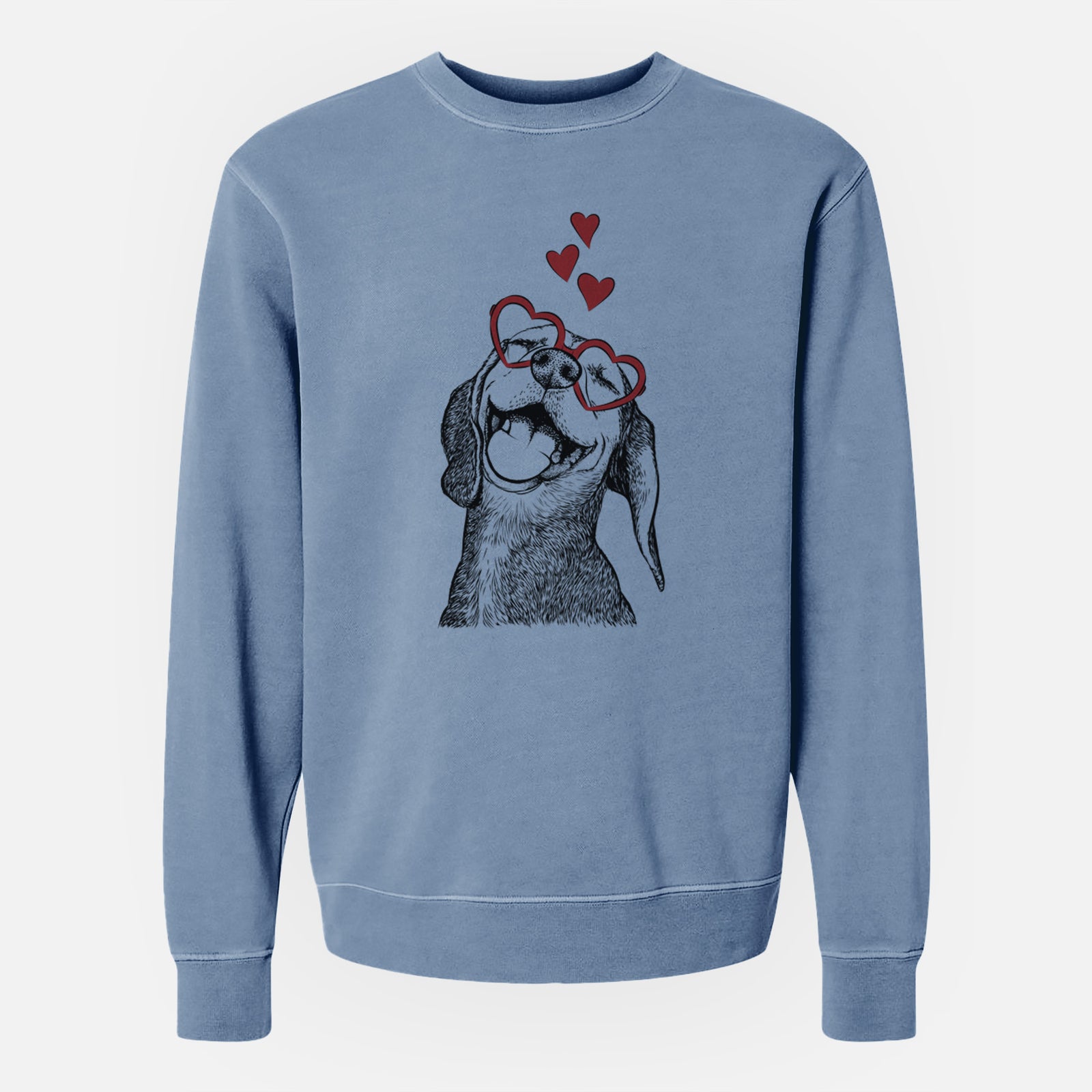 Valentine Belle the Hound Mix - Unisex Pigment Dyed Crew Sweatshirt