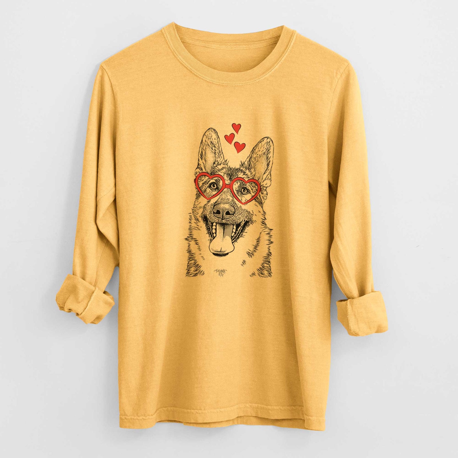 Valentine Benson the German Shepherd - Heavyweight 100% Cotton Long Sleeve