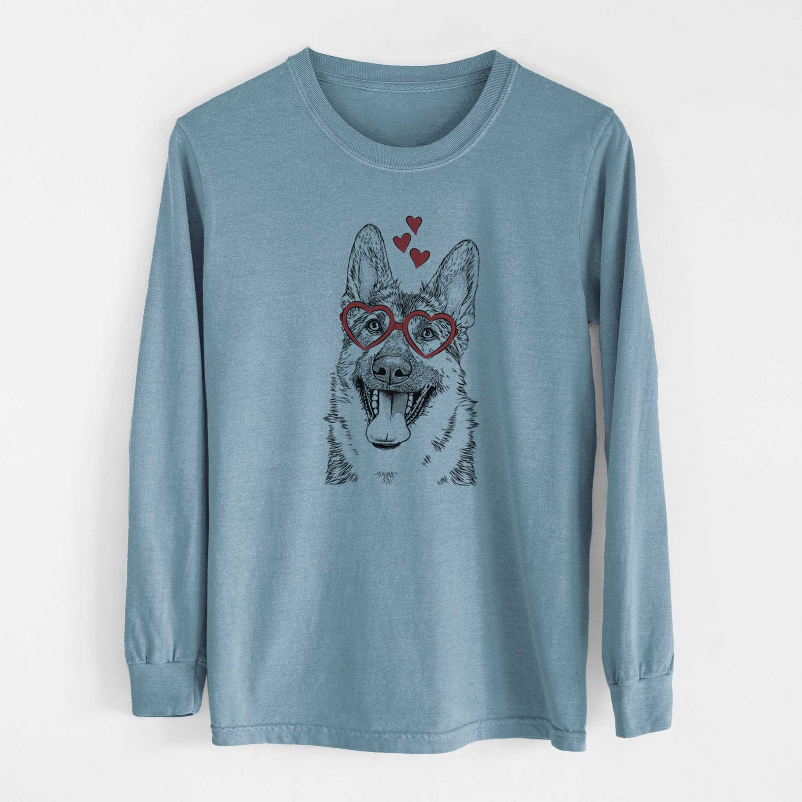 Valentine Benson the German Shepherd - Heavyweight 100% Cotton Long Sleeve