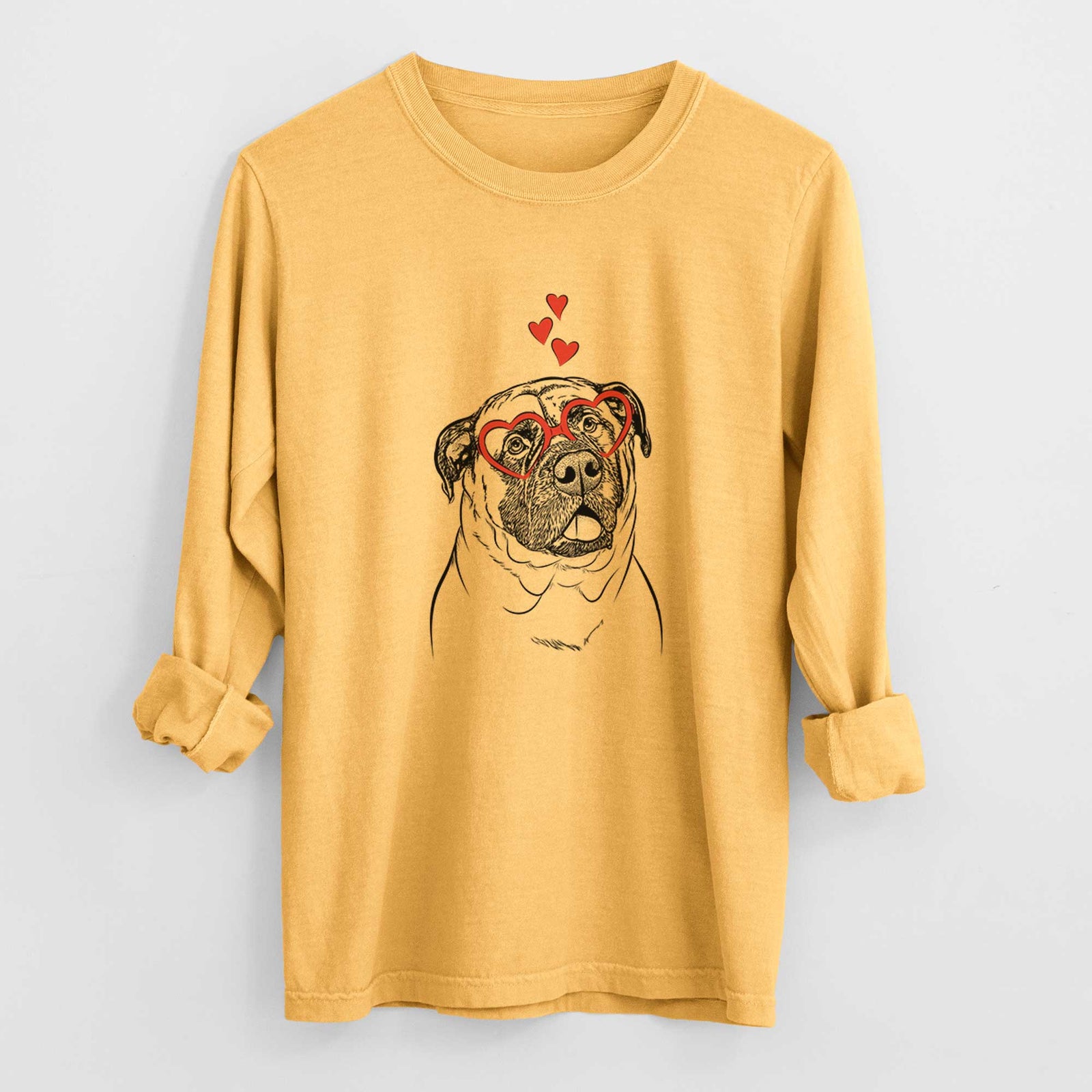 Valentine Big P the English Mastiff - Heavyweight 100% Cotton Long Sleeve