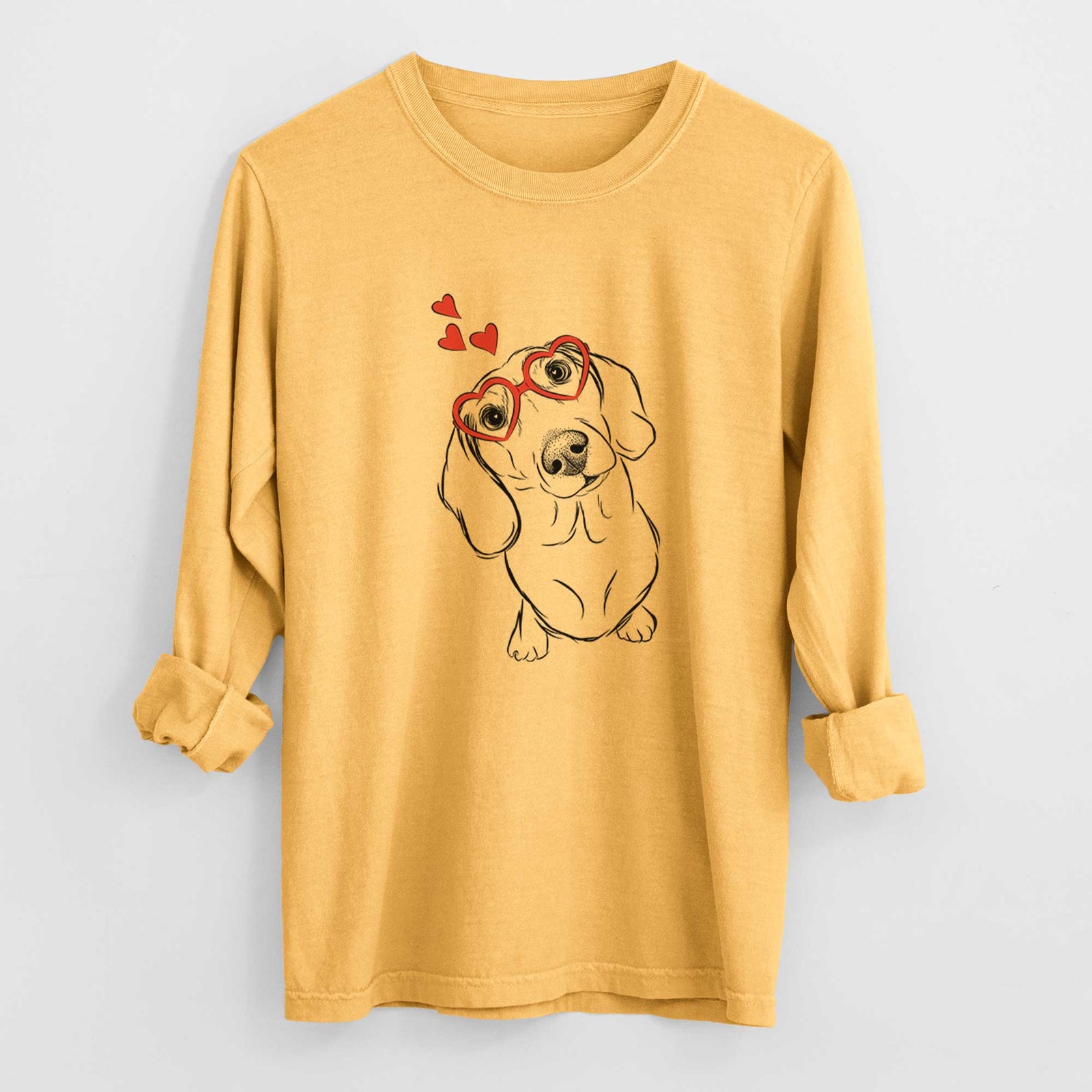 Valentine Bill the Dachshund - Heavyweight 100% Cotton Long Sleeve