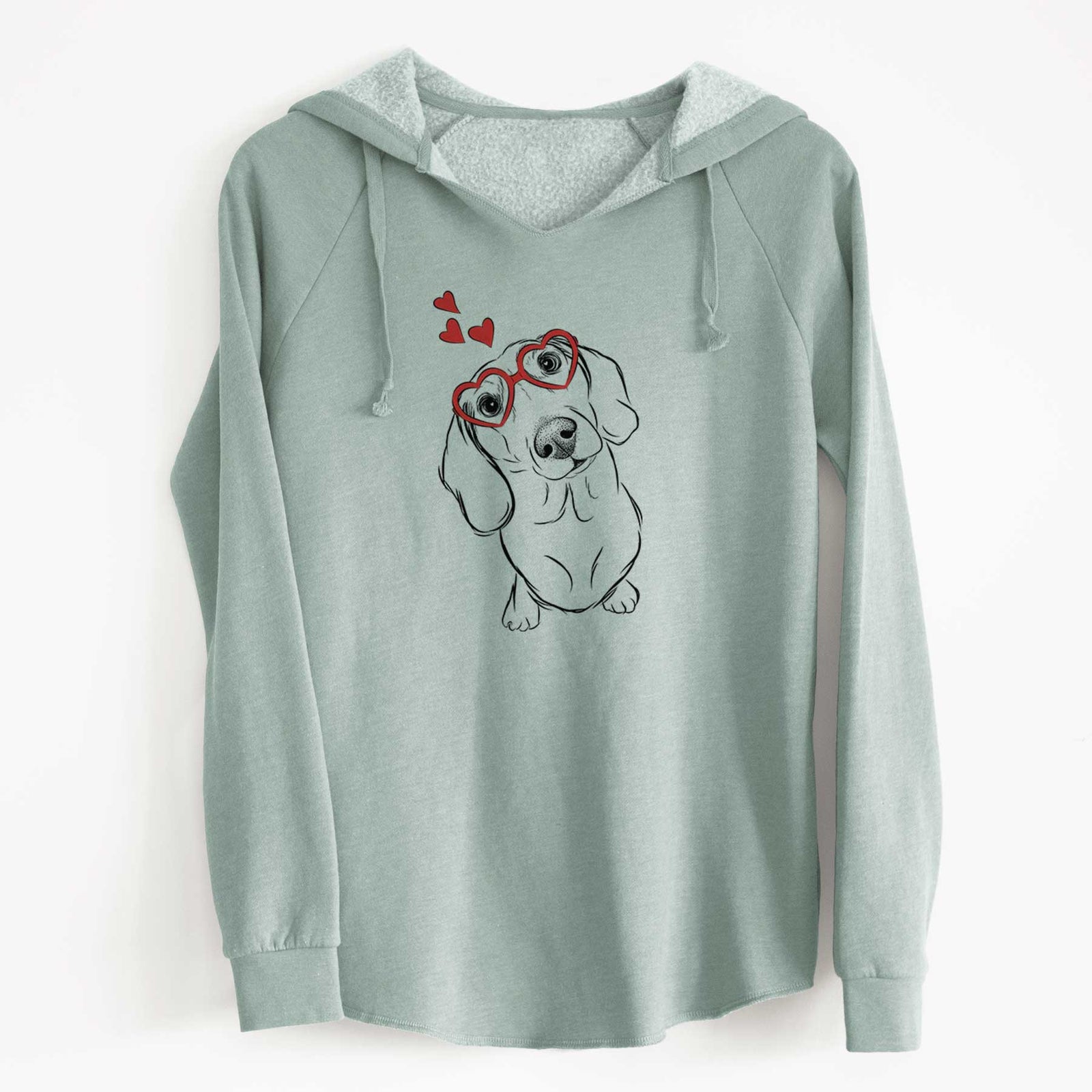 Valentine Bill the Dachshund - Cali Wave Hooded Sweatshirt