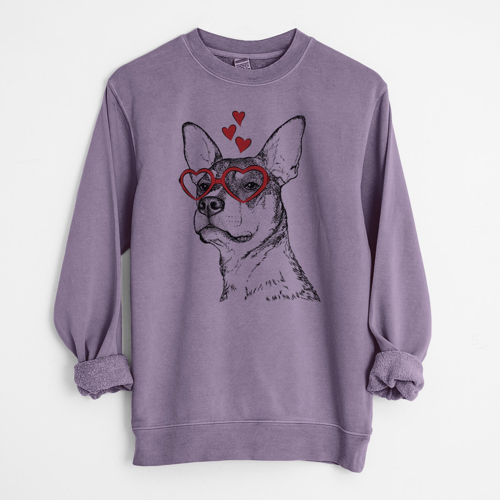 Valentine Bill the Heeler Mix - Unisex Pigment Dyed Crew Sweatshirt