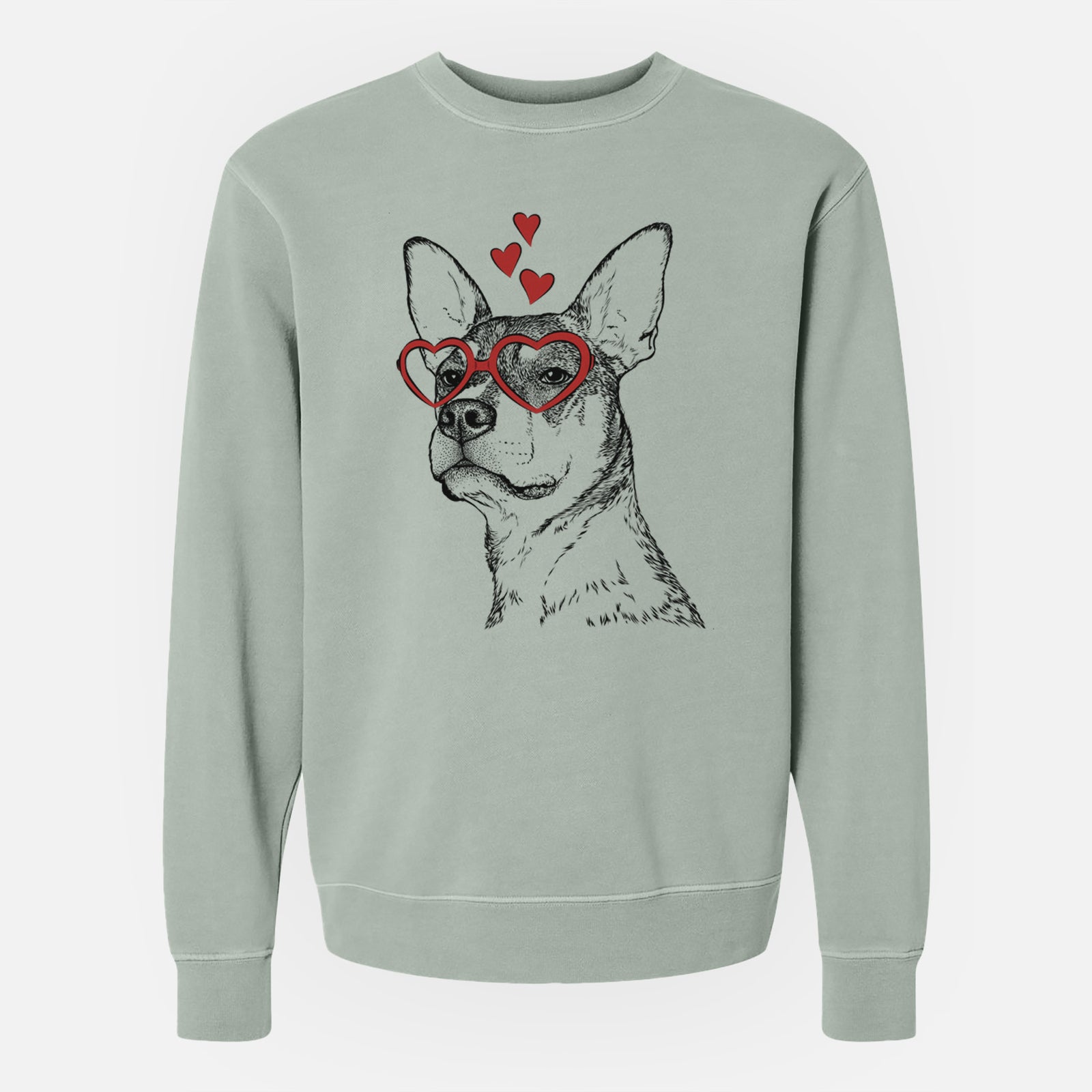 Valentine Bill the Heeler Mix - Unisex Pigment Dyed Crew Sweatshirt