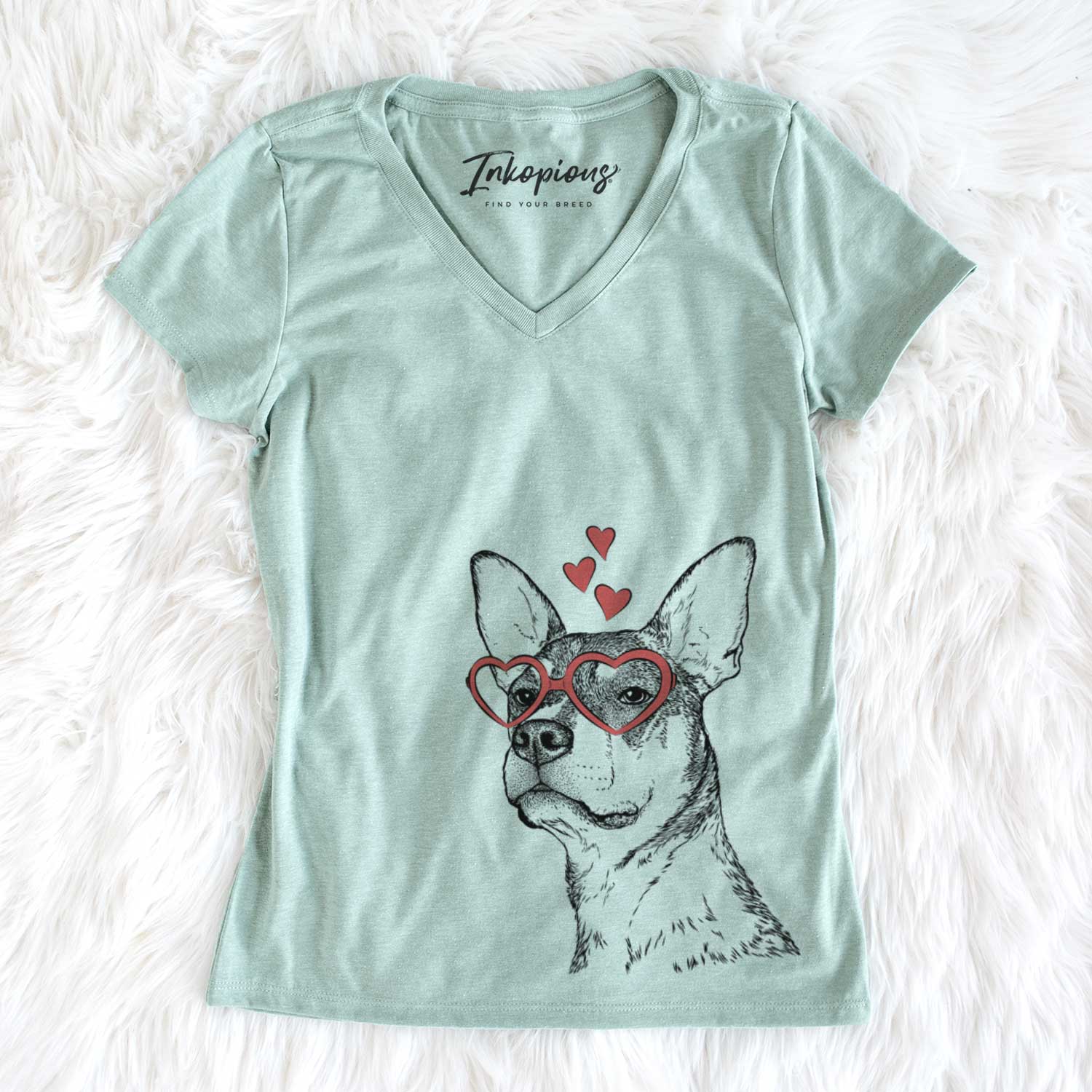 Valentine Bill the Heeler Mix - Women's V-neck Shirt