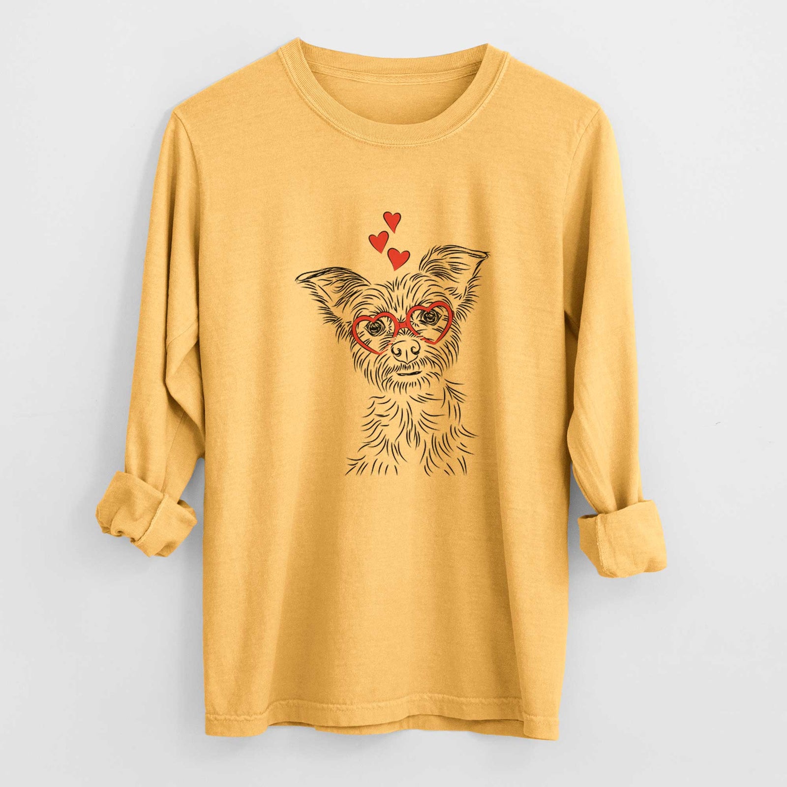 Valentine Bingo the Yorkshire Terrier - Heavyweight 100% Cotton Long Sleeve