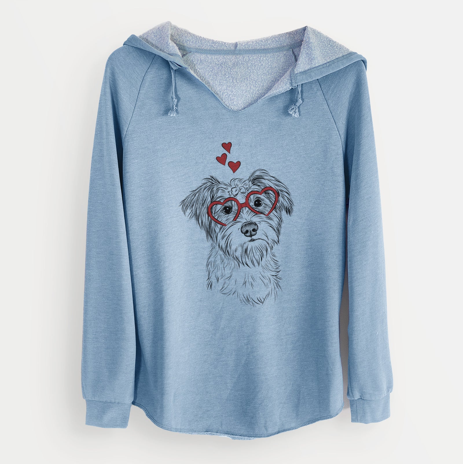 Valentine Birdee the Schnauzer Mix - Cali Wave Hooded Sweatshirt