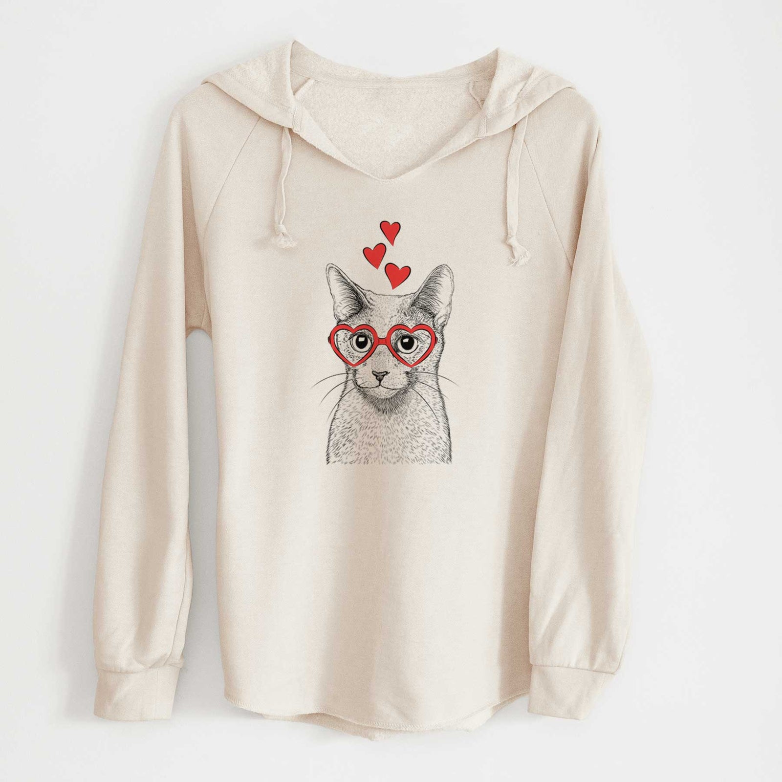 Valentine Blue the Russsian Blue Cat - Cali Wave Hooded Sweatshirt
