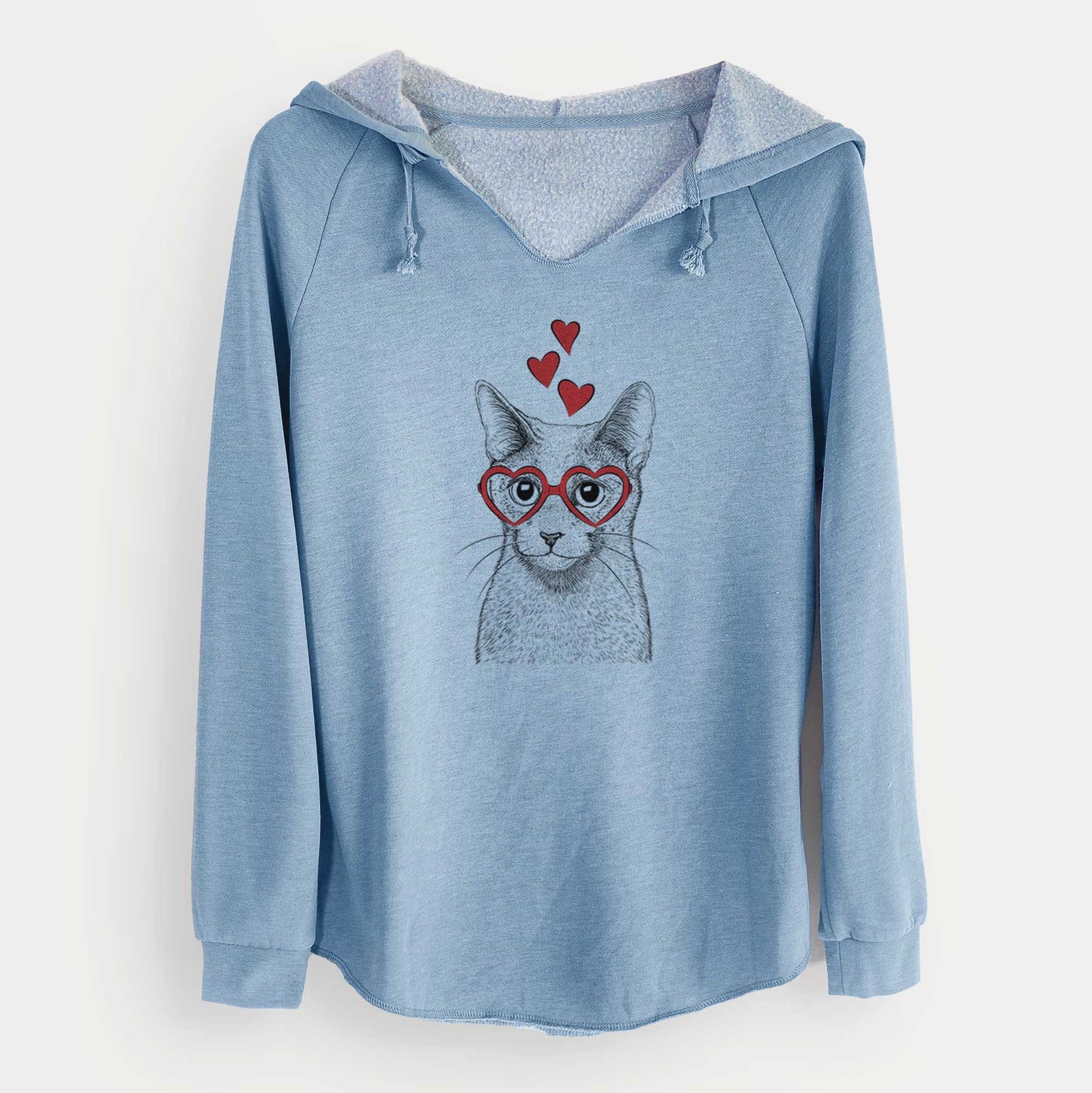 Valentine Blue the Russsian Blue Cat - Cali Wave Hooded Sweatshirt