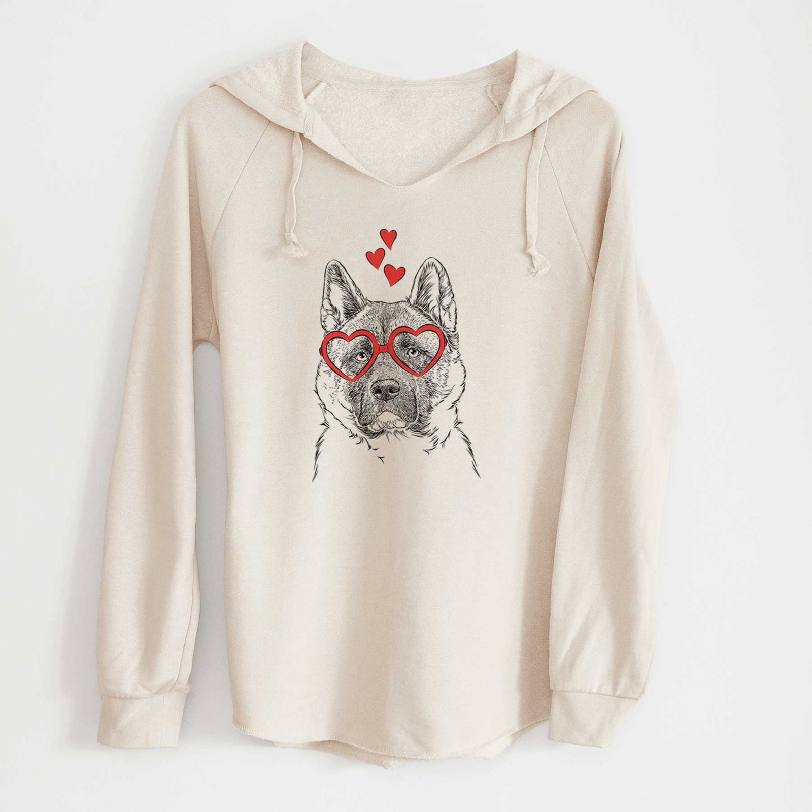 Valentine Bo the American Akita - Cali Wave Hooded Sweatshirt