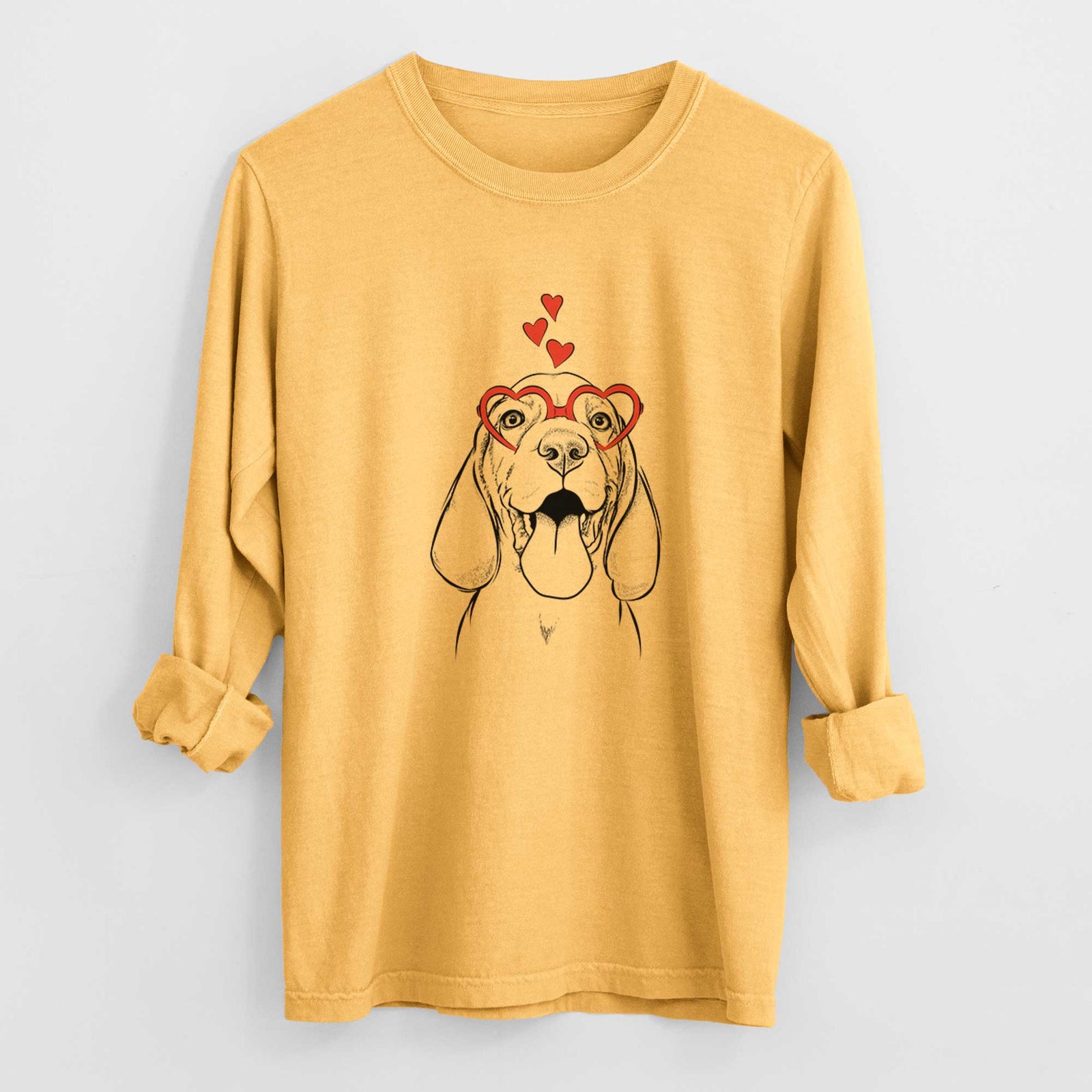 Valentine Bodi the Vizsla - Heavyweight 100% Cotton Long Sleeve