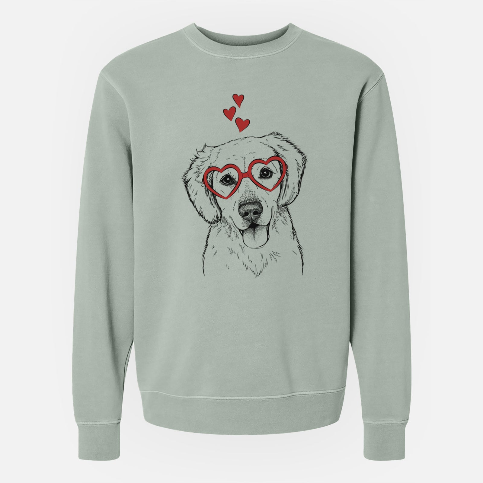 Valentine Bojo the Golden Retriever - Unisex Pigment Dyed Crew Sweatshirt