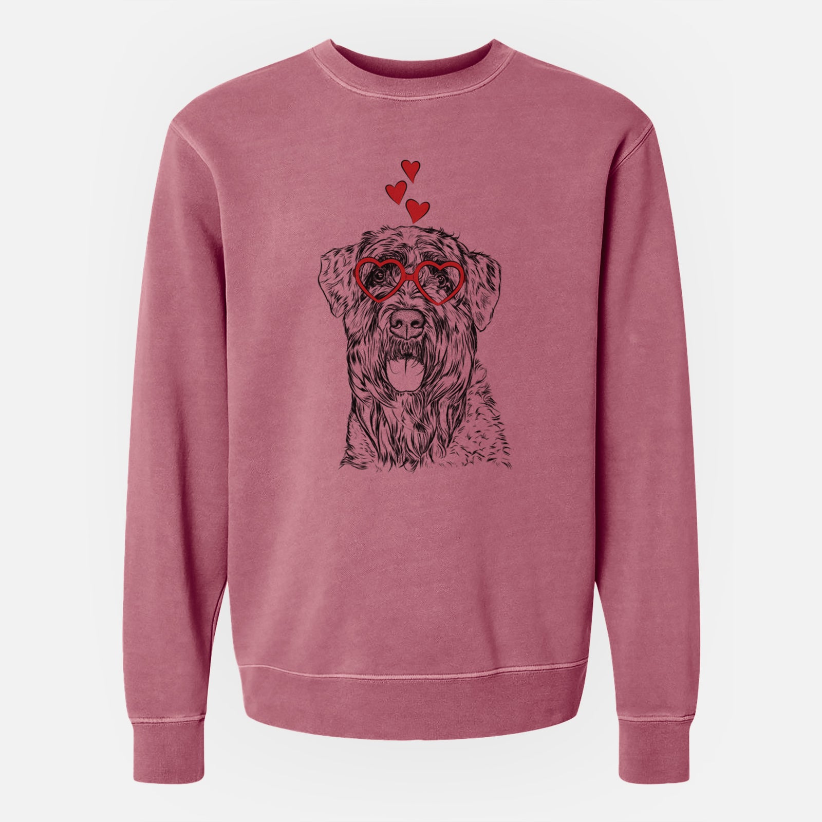 Valentine Bonnie the Bouvier Des Flandres - Unisex Pigment Dyed Crew Sweatshirt