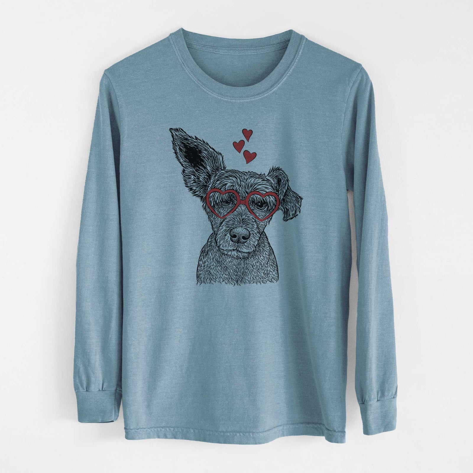 Valentine Boodles the Schnauzer Mix - Heavyweight 100% Cotton Long Sleeve