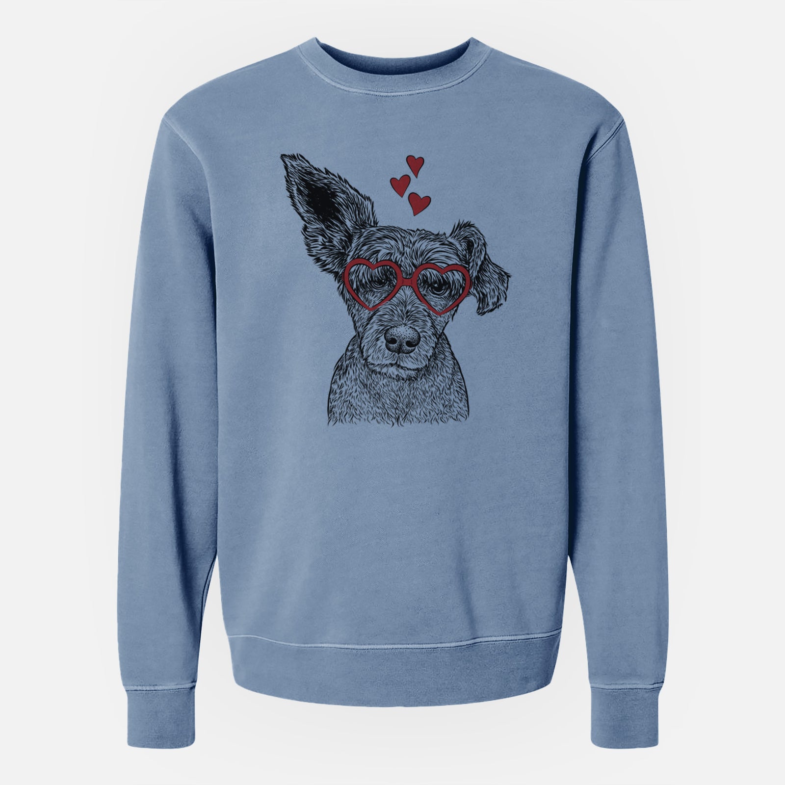 Valentine Boodles the Schnauzer Mix - Unisex Pigment Dyed Crew Sweatshirt