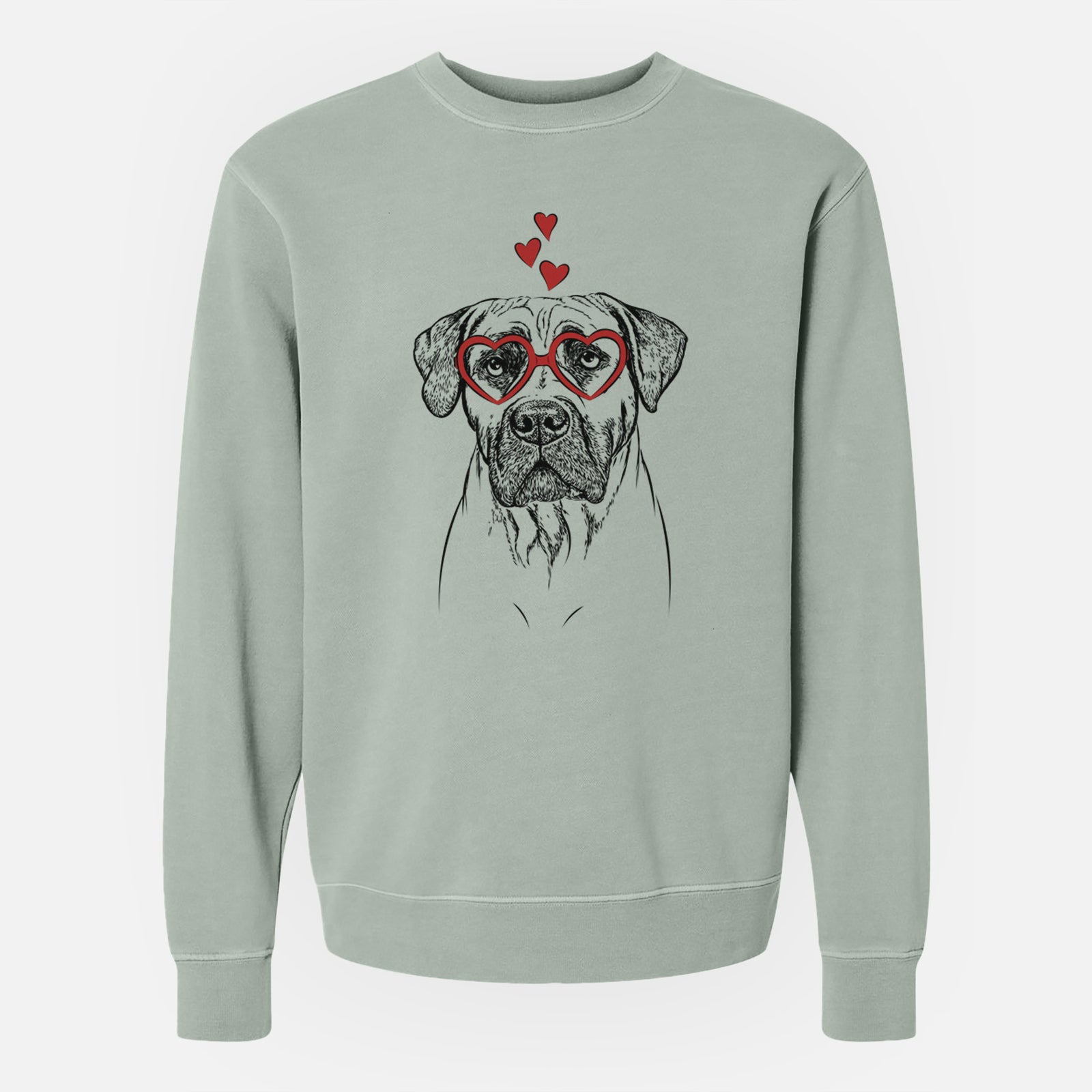 Valentine Boris the Boerboel - Unisex Pigment Dyed Crew Sweatshirt