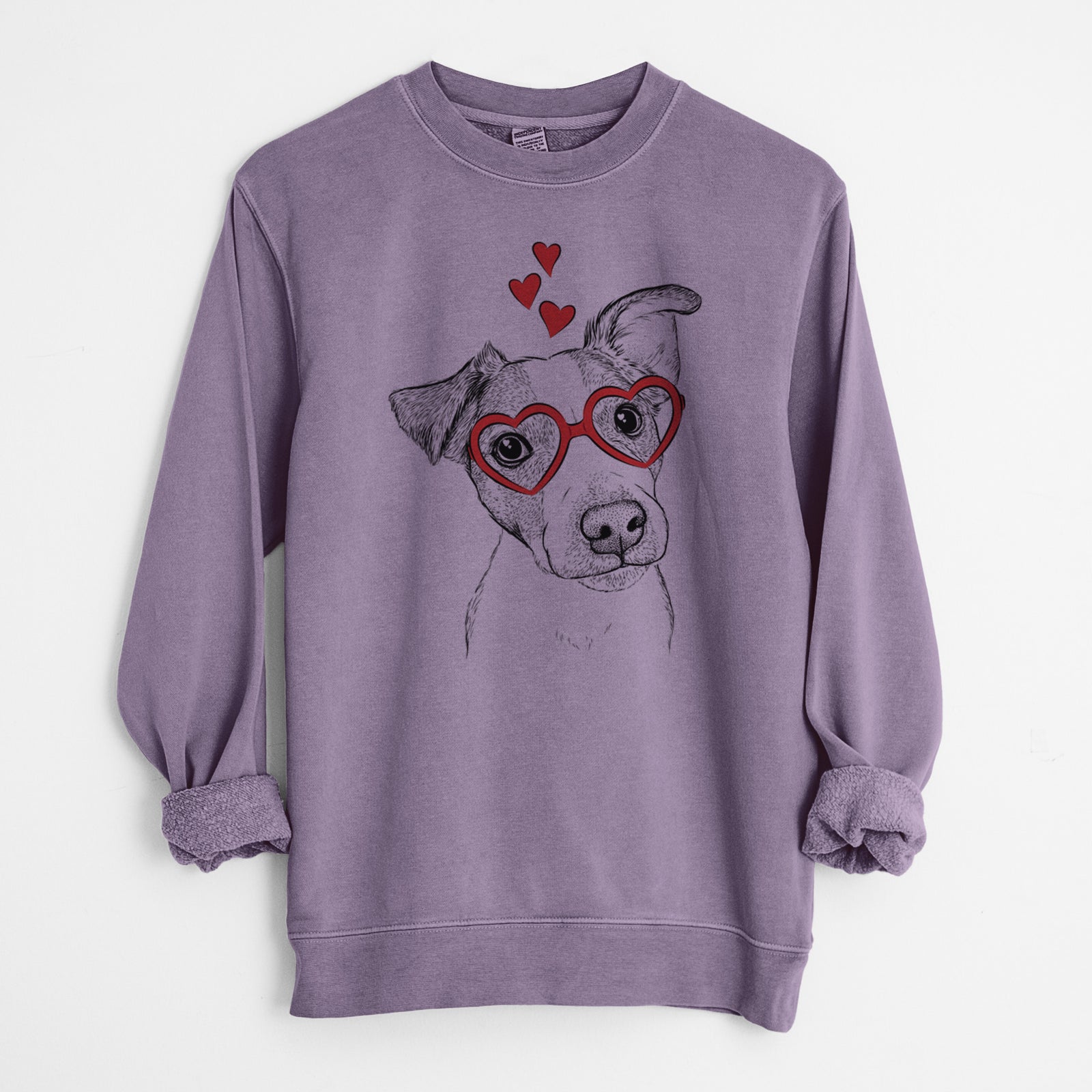 Valentine Bosse the Jack Russell Terrier - Unisex Pigment Dyed Crew Sweatshirt