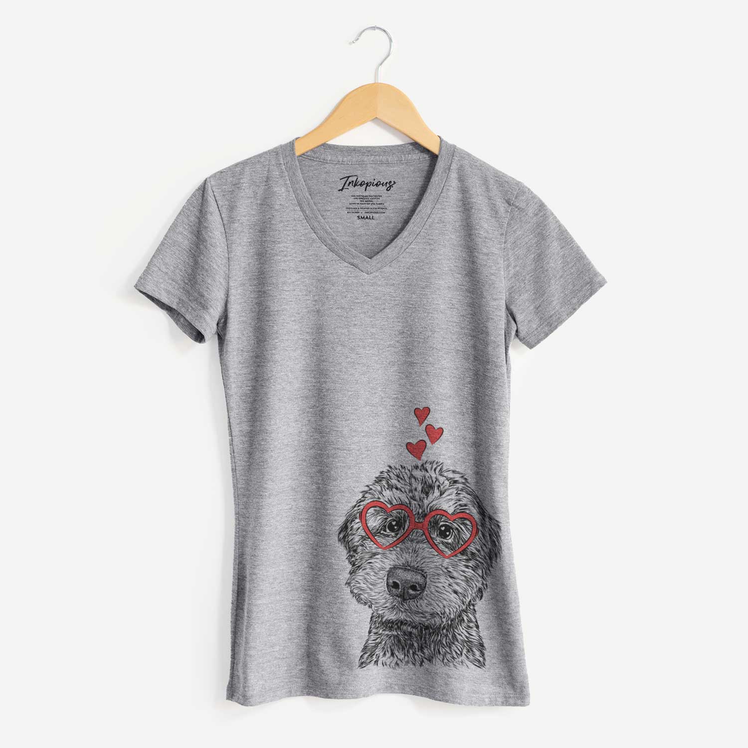 Valentine Bowser the Whoodle - Women's V-neck Shirt