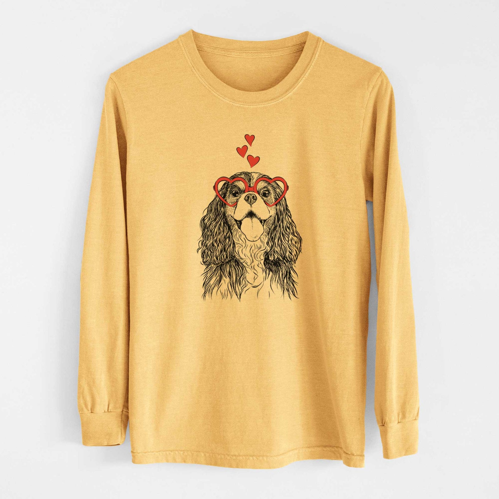 Valentine Brandy the Cavalier King Charles Spaniel - Heavyweight 100% Cotton Long Sleeve