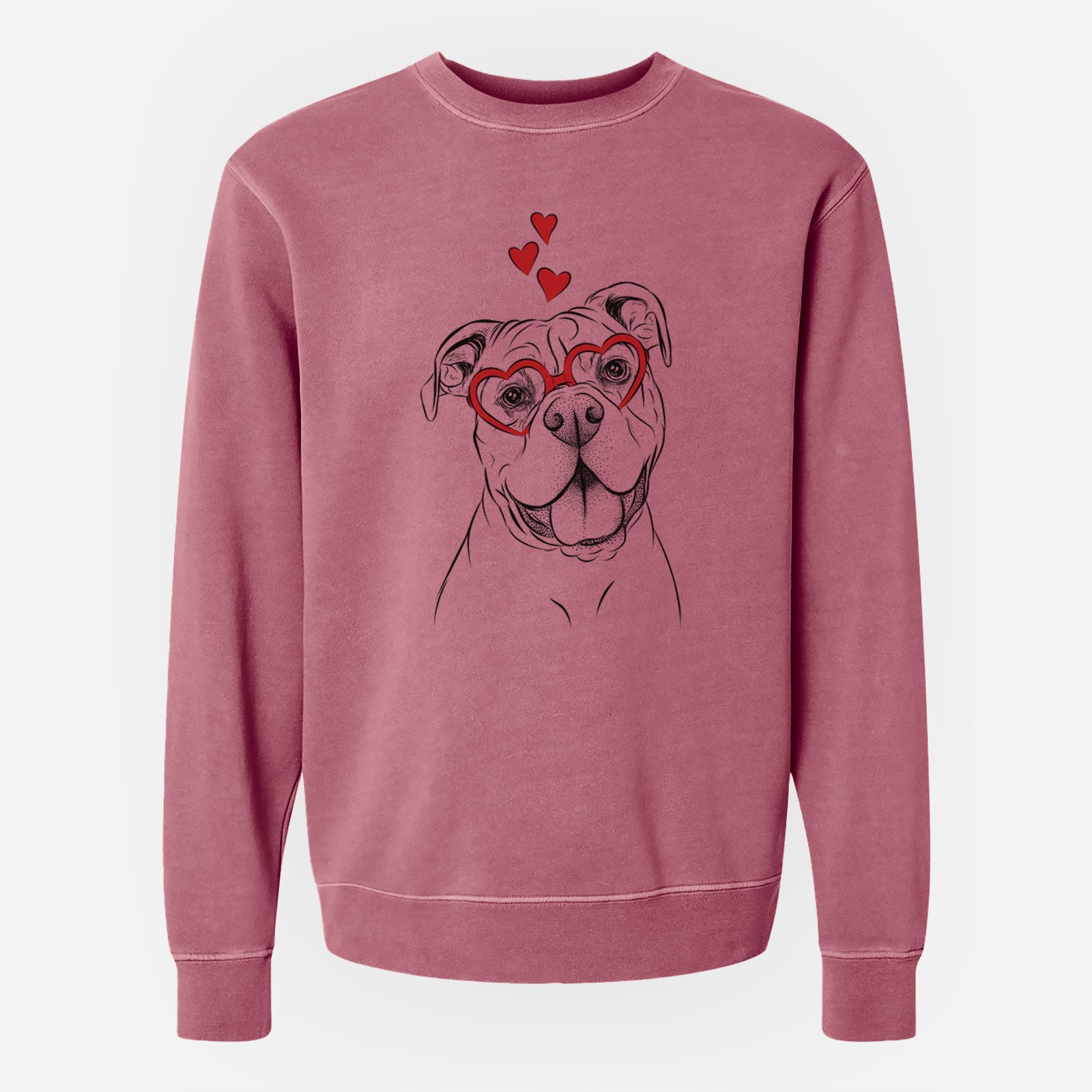 Valentine Bravo the Bulldog Mix - Unisex Pigment Dyed Crew Sweatshirt