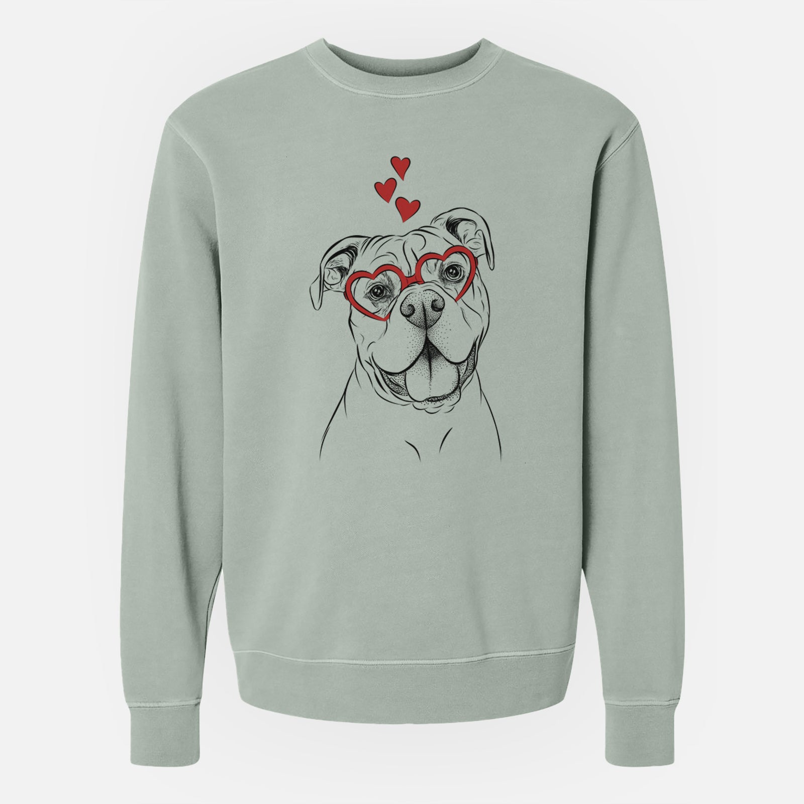Valentine Bravo the Bulldog Mix - Unisex Pigment Dyed Crew Sweatshirt