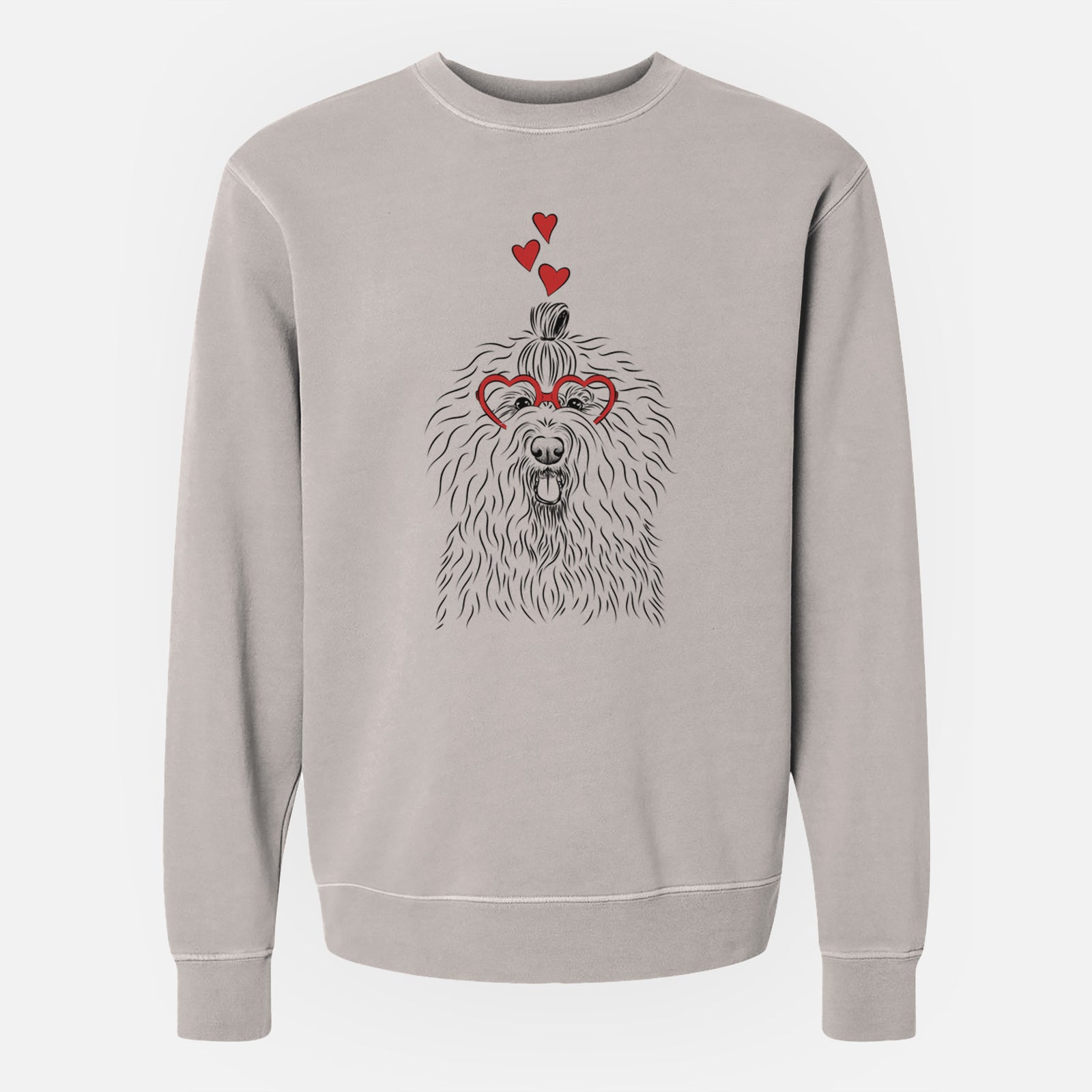 Valentine Brody the Old English Sheepdog - Unisex Pigment Dyed Crew Sweatshirt