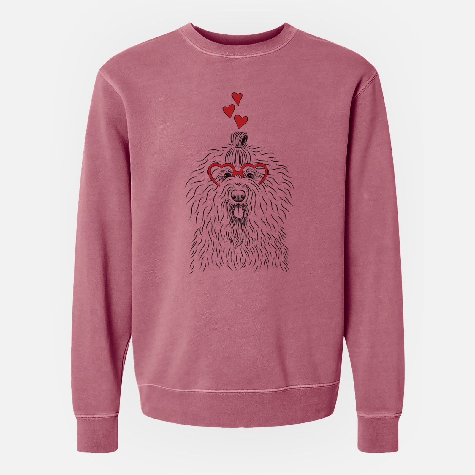 Valentine Brody the Old English Sheepdog - Unisex Pigment Dyed Crew Sweatshirt