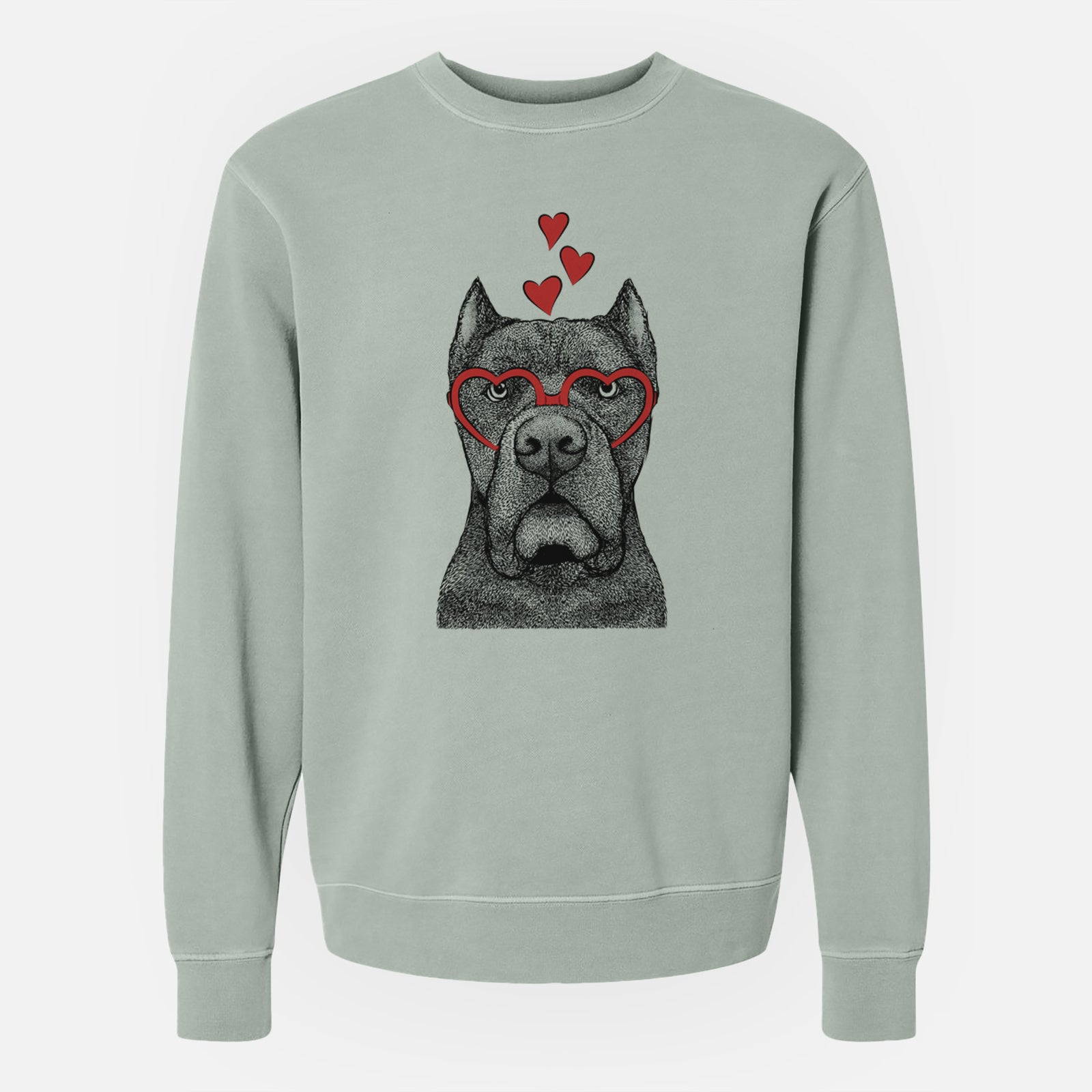 Valentine Bruno the Cane Corso - Unisex Pigment Dyed Crew Sweatshirt