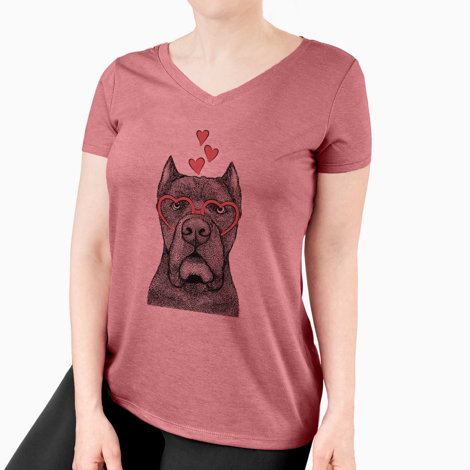 Valentine Bruno the Cane Corso - Women's V-neck Shirt