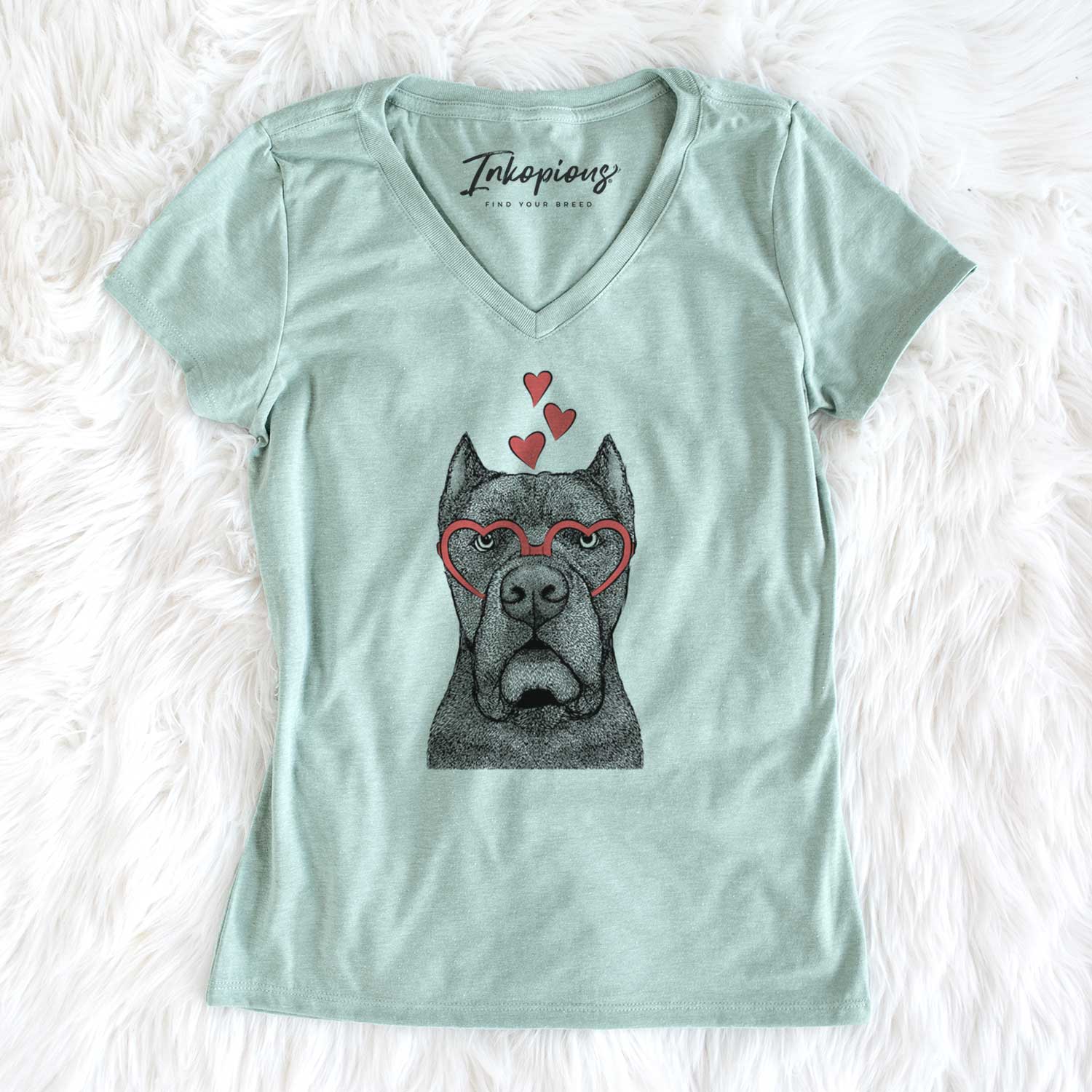 Valentine Bruno the Cane Corso - Women's V-neck Shirt