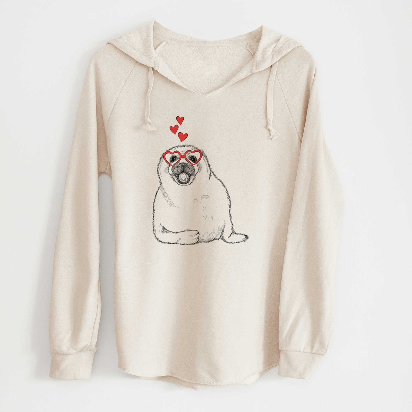 Valentine Bub the Harp Seal - Cali Wave Hooded Sweatshirt