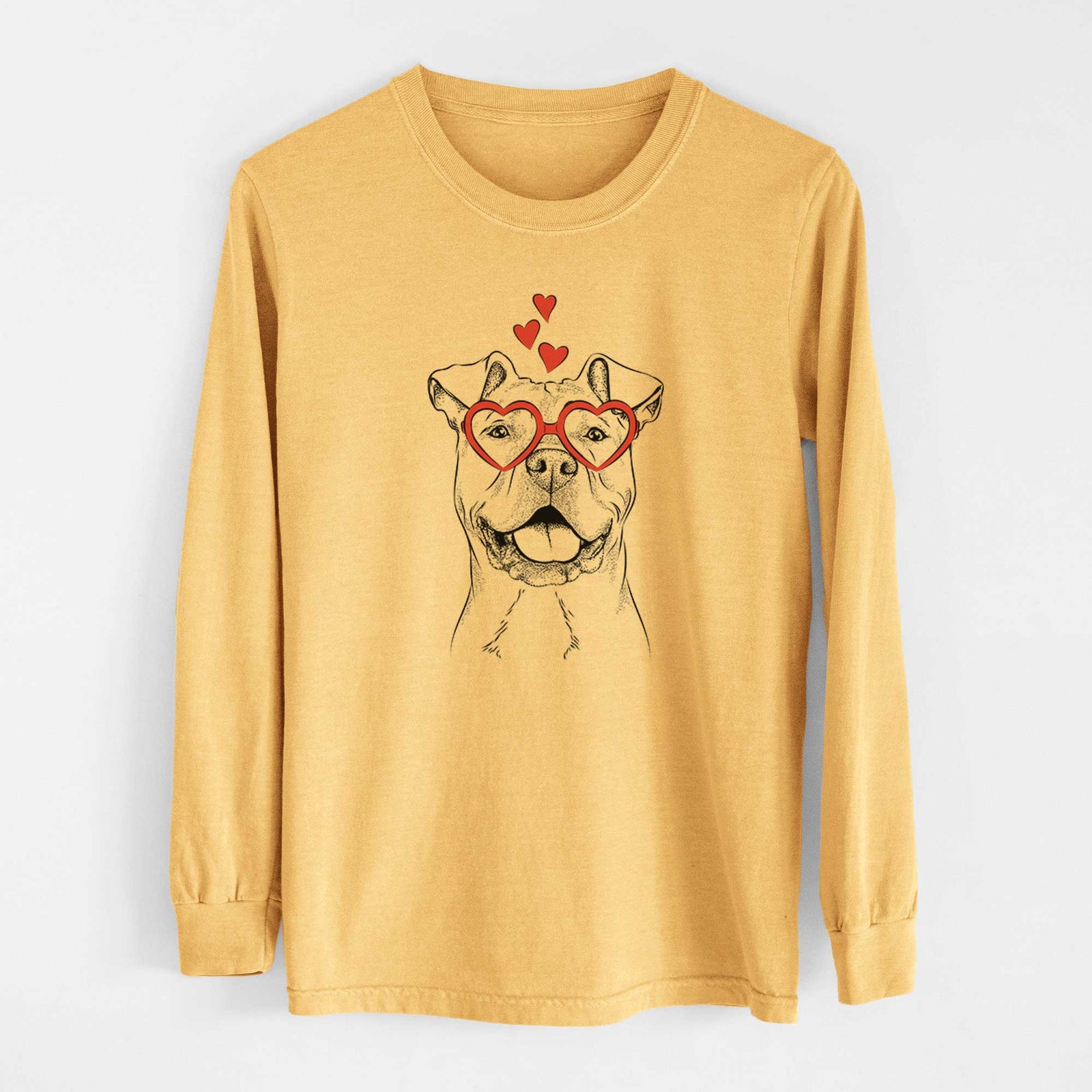 Valentine Bubba Scraps the American Staffordshire Mix - Heavyweight 100% Cotton Long Sleeve