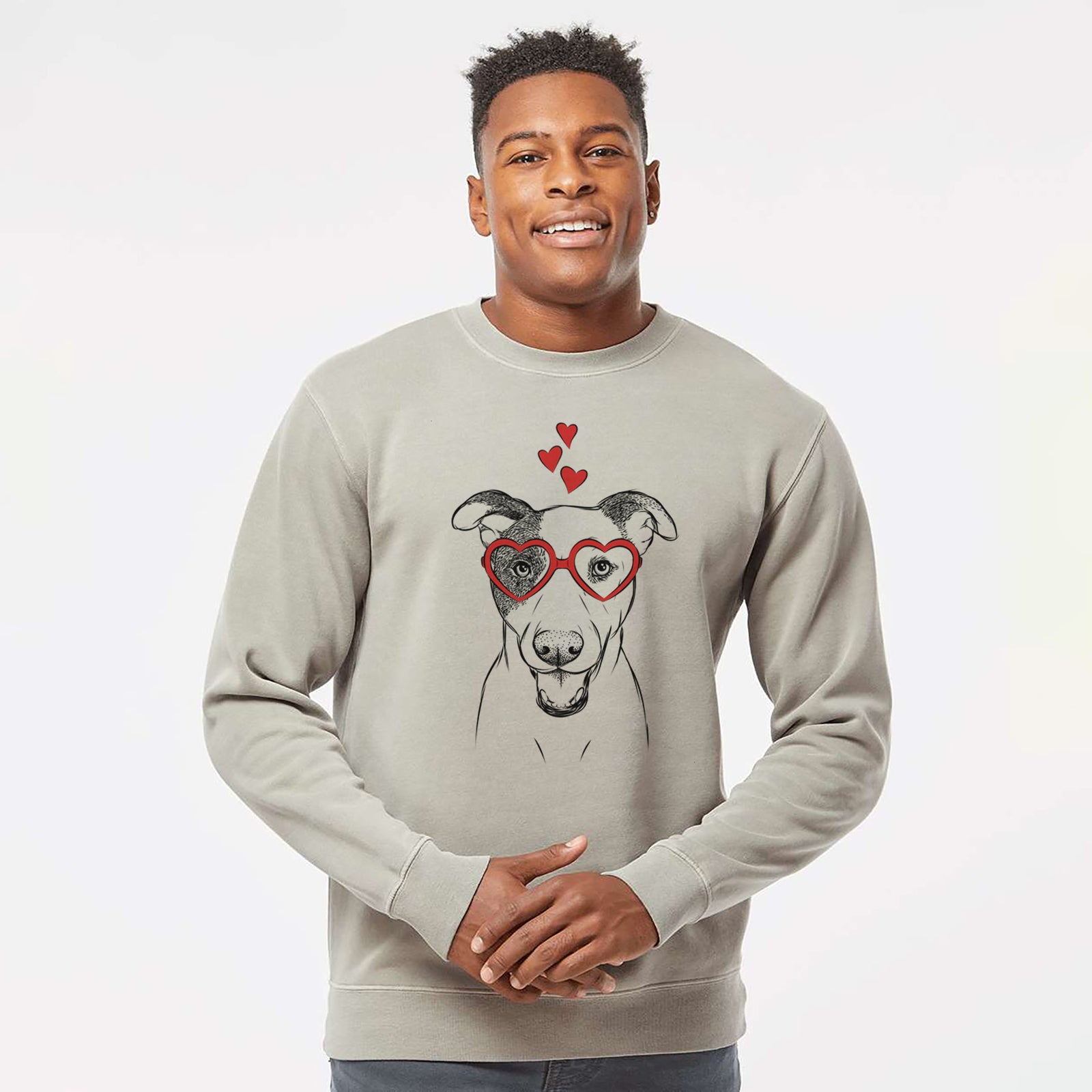 Valentine Bucky the Mixed Breed - Unisex Pigment Dyed Crew Sweatshirt