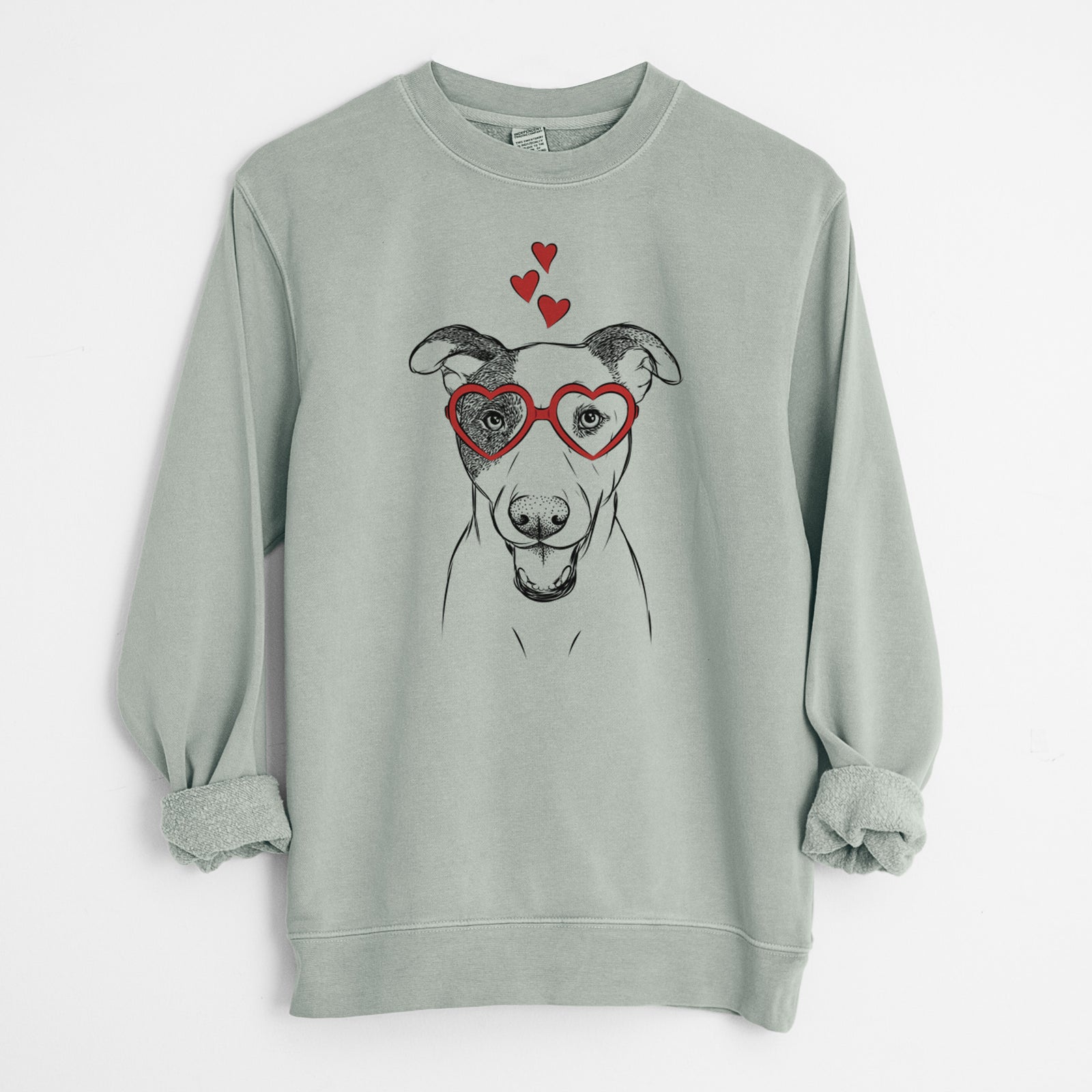 Valentine Bucky the Mixed Breed - Unisex Pigment Dyed Crew Sweatshirt