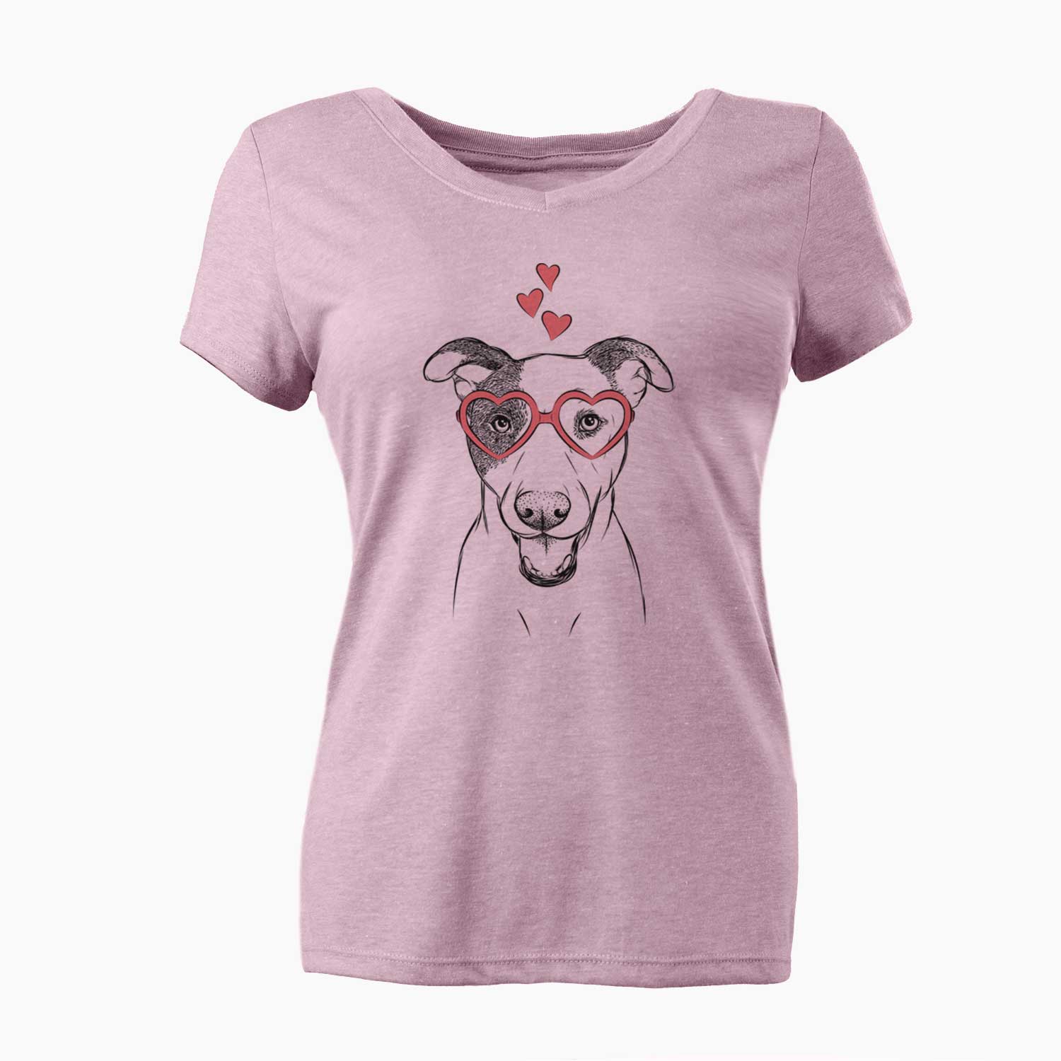 Valentine Bucky the Mixed Breed - Women's V-neck Shirt
