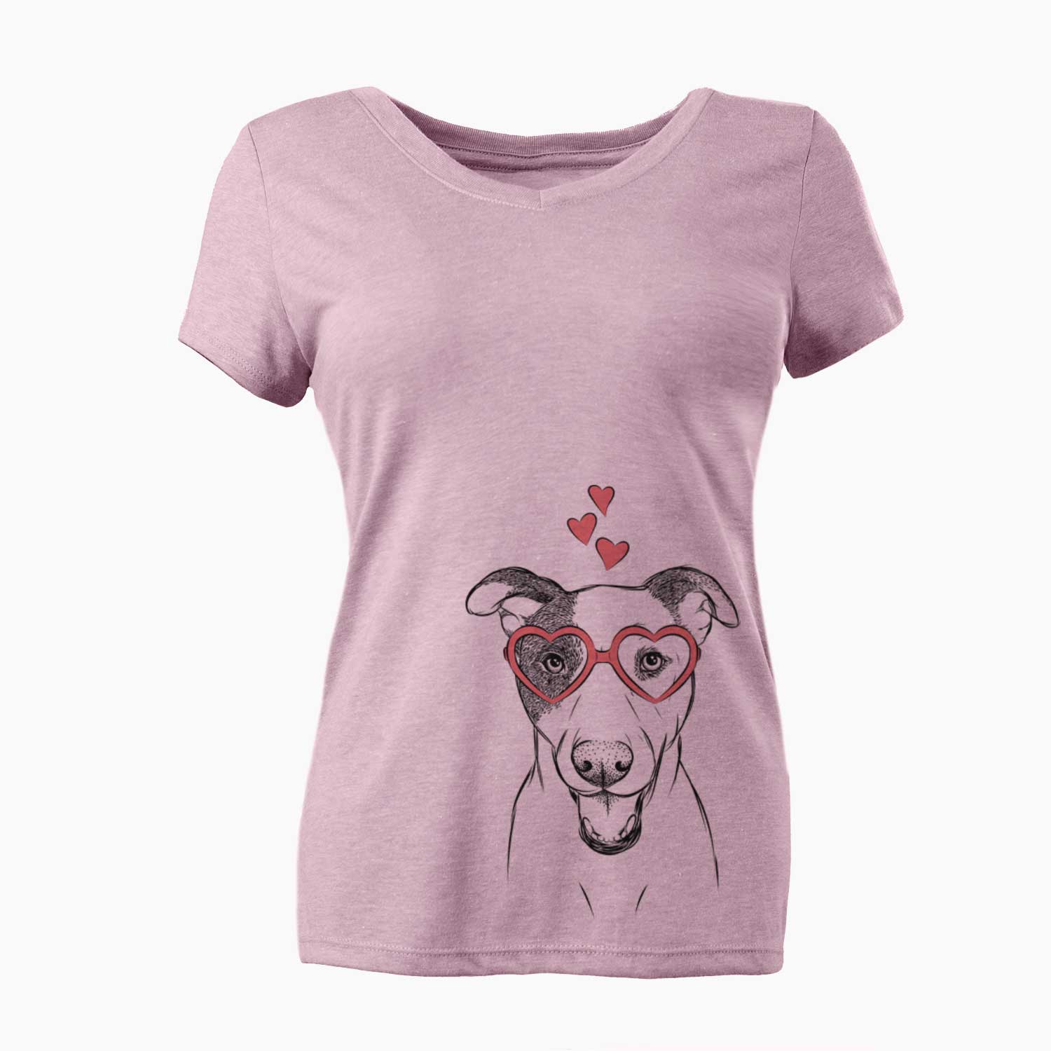 Valentine Bucky the Mixed Breed - Women's V-neck Shirt