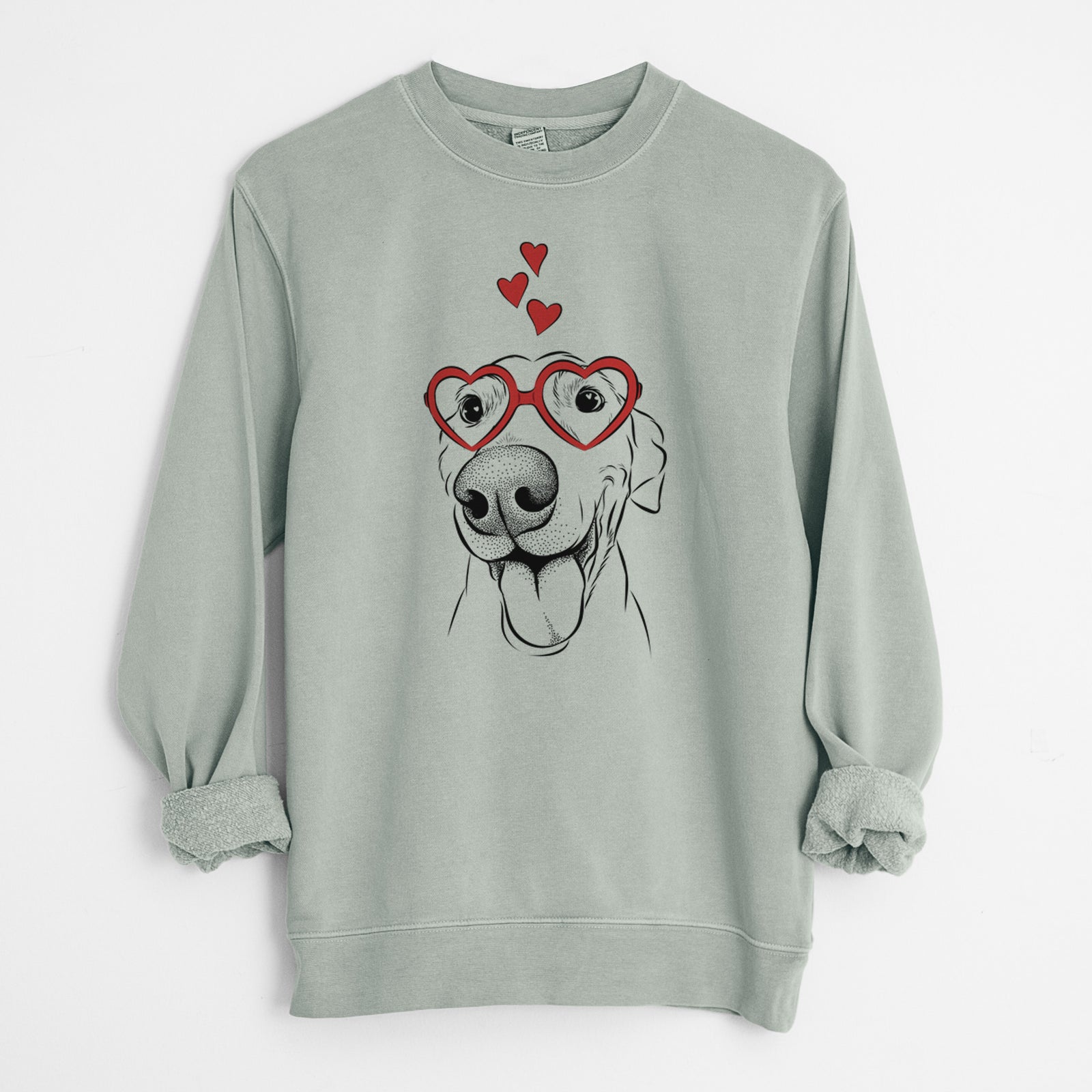 Valentine Buddy the Buddy the Sato / American Village Dog - Unisex Pigment Dyed Crew Sweatshirt