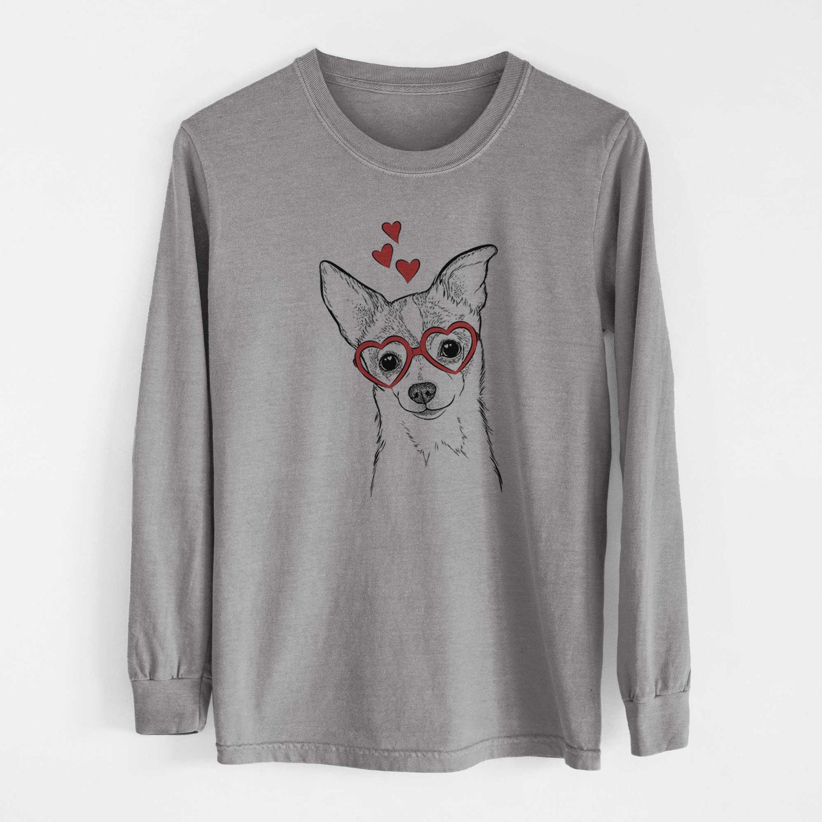 Valentine Buggy the Chihuahua - Heavyweight 100% Cotton Long Sleeve