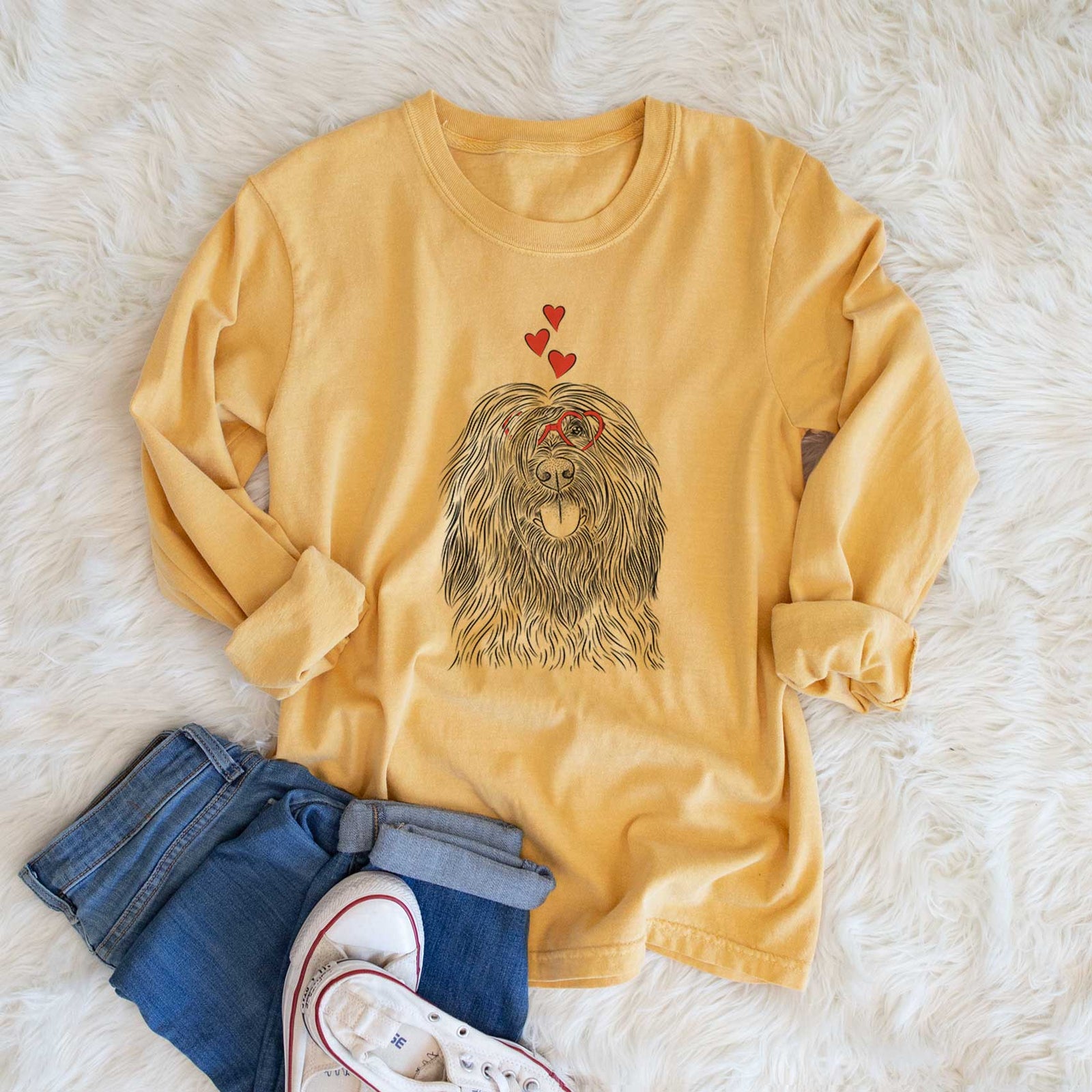 Valentine Bundy the Briard - Heavyweight 100% Cotton Long Sleeve