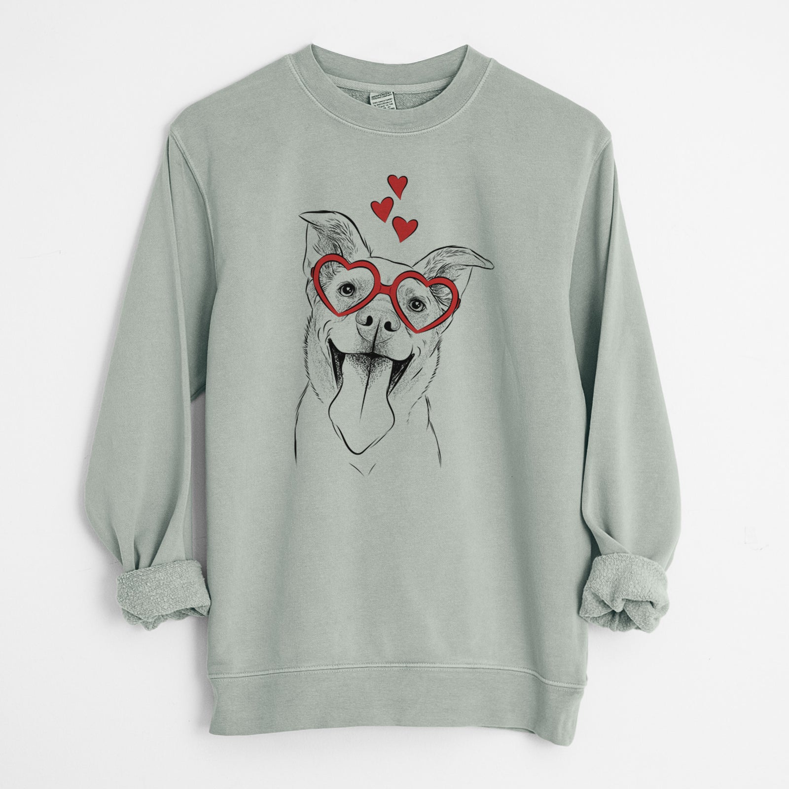 Valentine Candy the Mixed Breed - Unisex Pigment Dyed Crew Sweatshirt