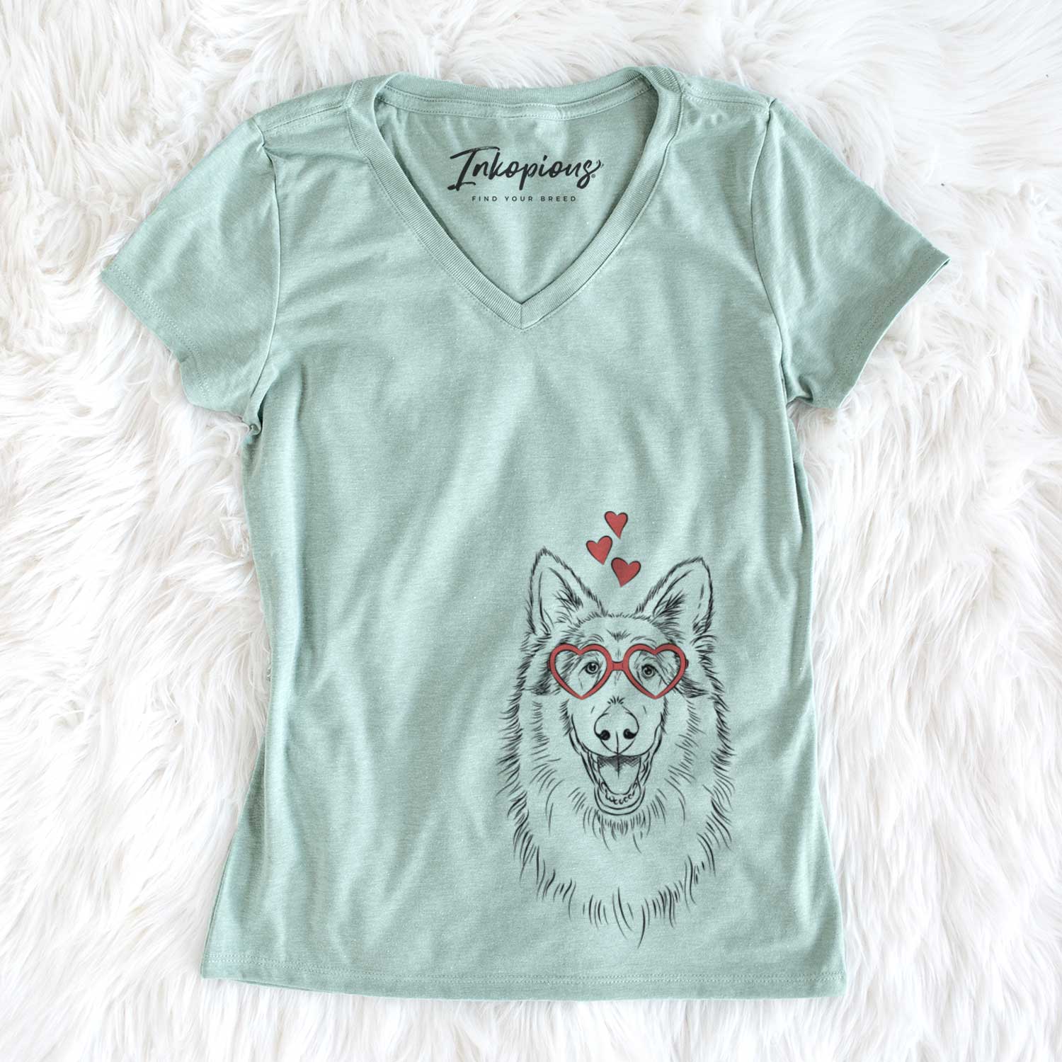 Valentine Cannon the Rough Collie - Women's V-neck Shirt