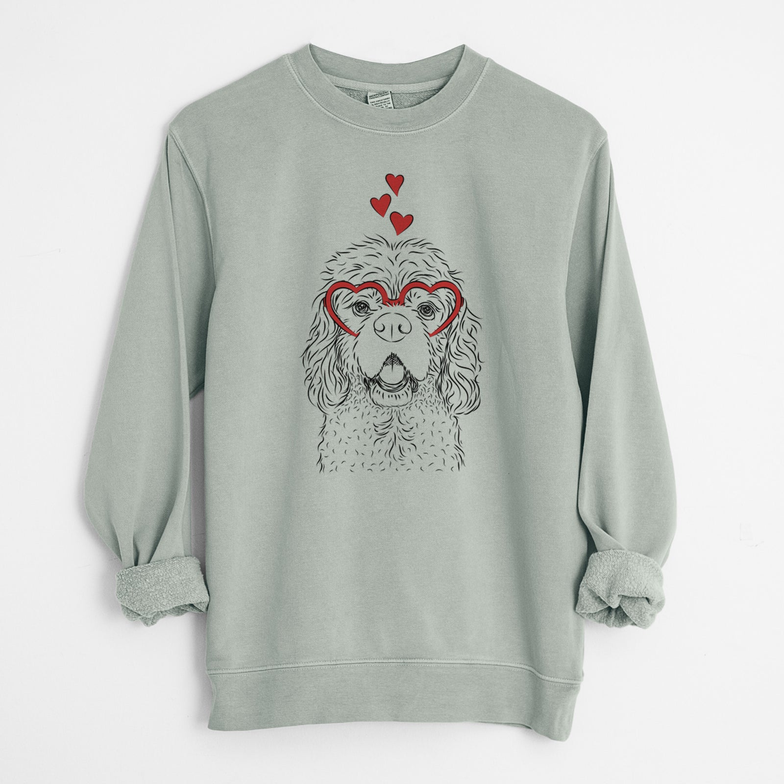 Valentine Casey the American Cocker Spaniel - Unisex Pigment Dyed Crew Sweatshirt