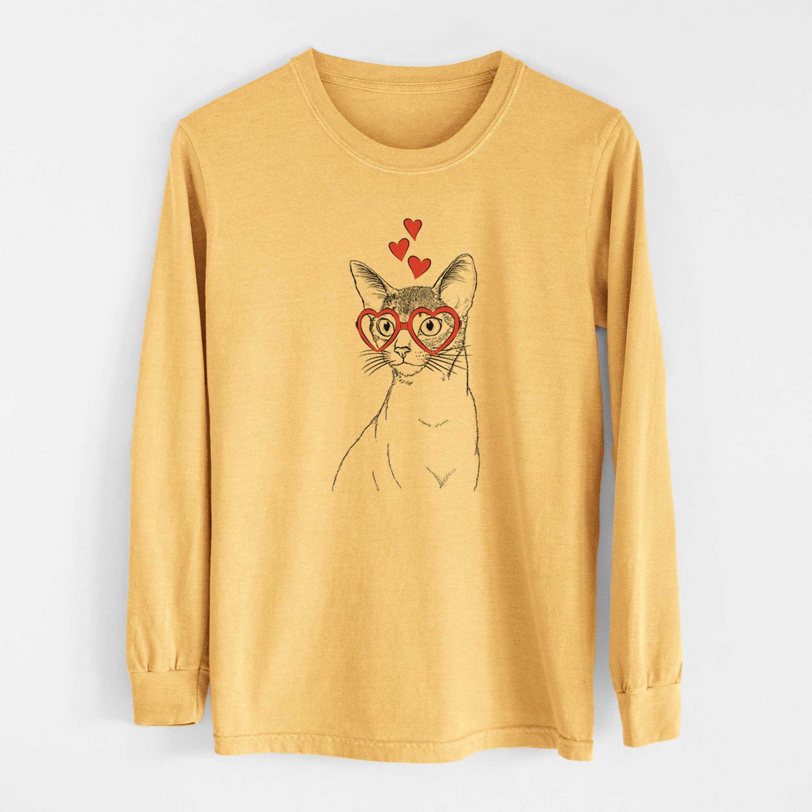 Valentine Cedric the Abyssinian Cat - Heavyweight 100% Cotton Long Sleeve