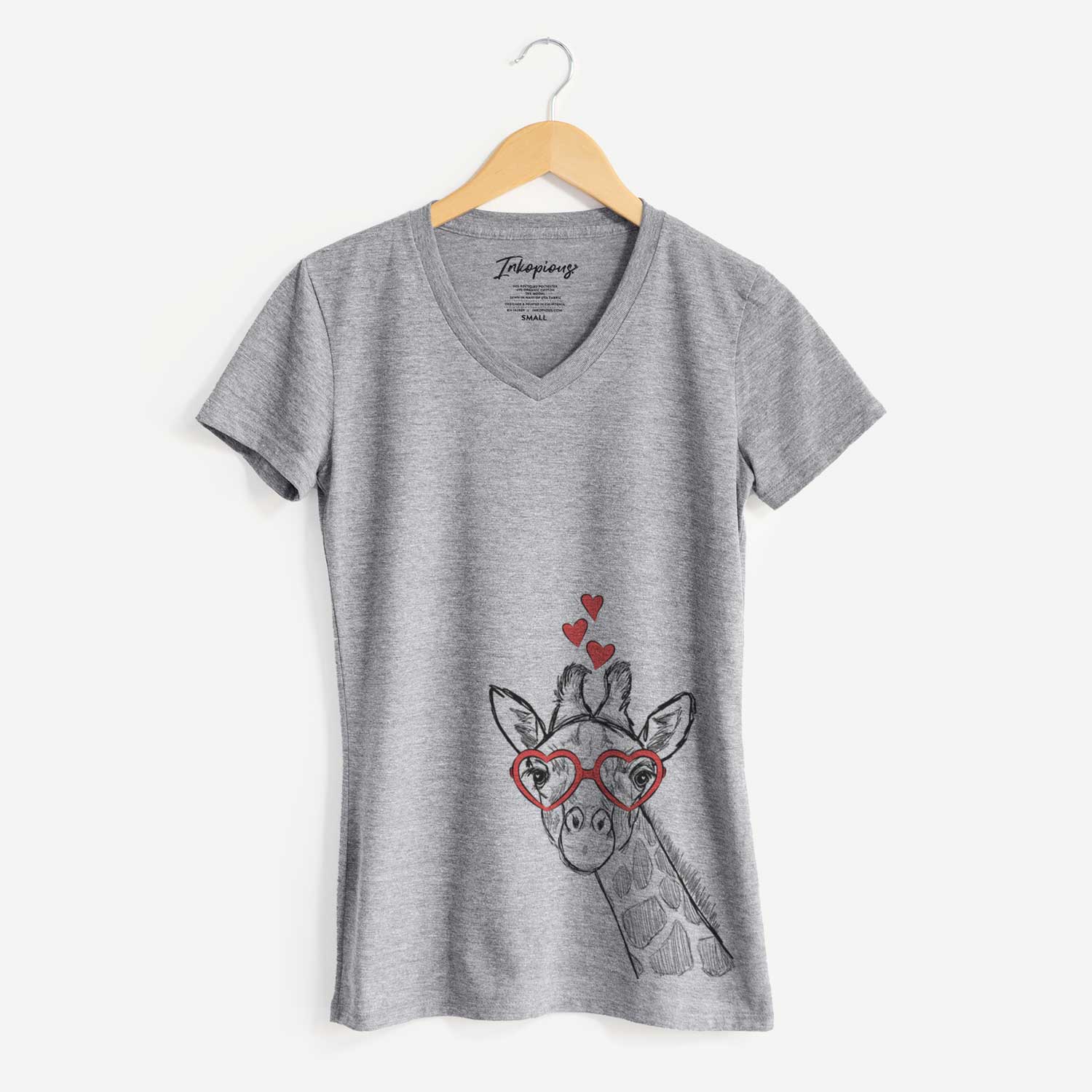 Valentine Cedrick the Giraffe - Women's V-neck Shirt