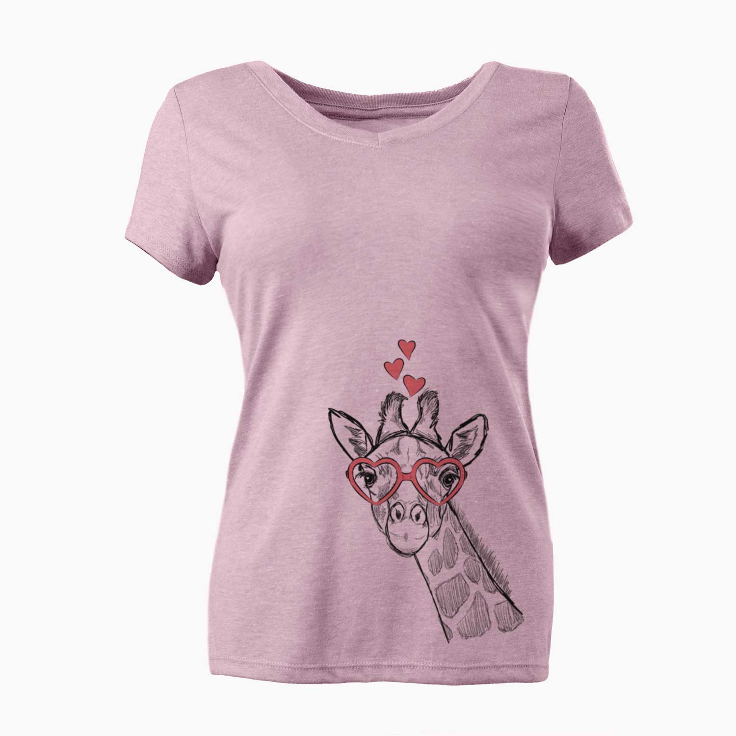 Valentine Cedrick the Giraffe - Women's V-neck Shirt
