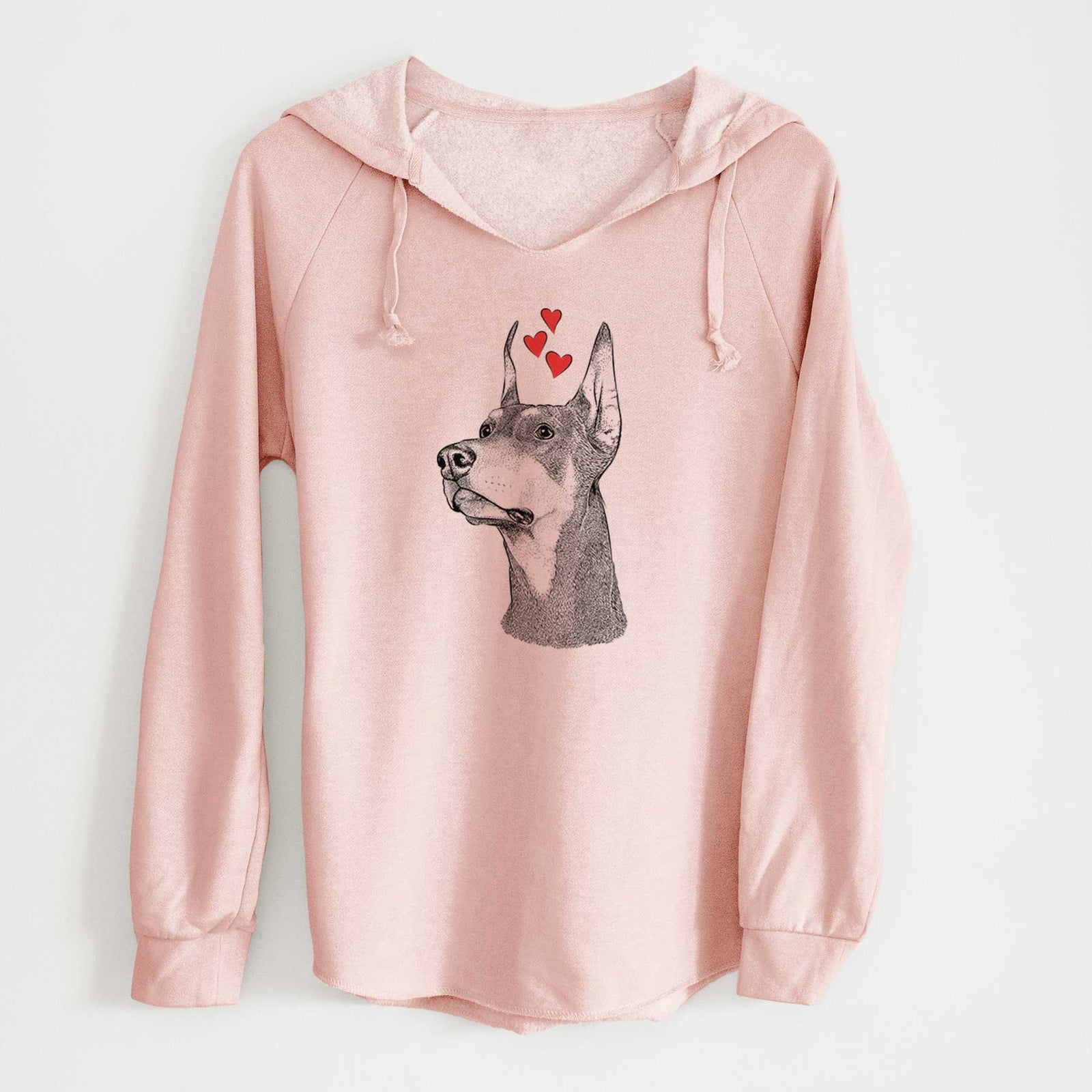 Valentine Cenza the Doberman Pinscher - Cali Wave Hooded Sweatshirt