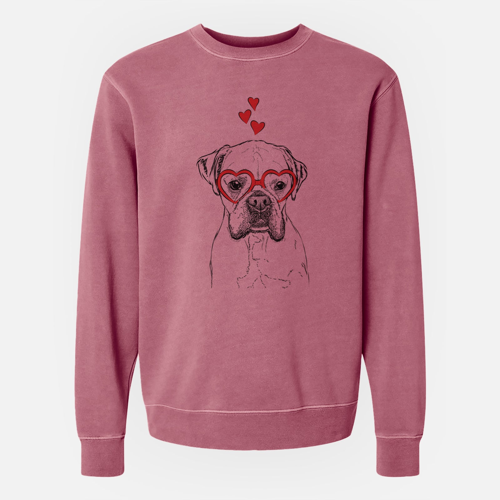 Valentine Champion Bentley the Boxer - Unisex Pigment Dyed Crew Sweatshirt