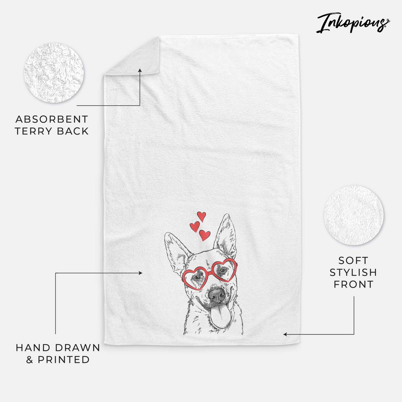 Charlie the Mixed Breed Decorative Hand Towel