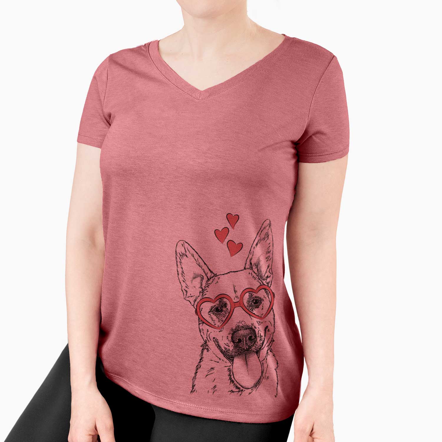 Valentine Charlie the Mixed Breed - Women's V-neck Shirt