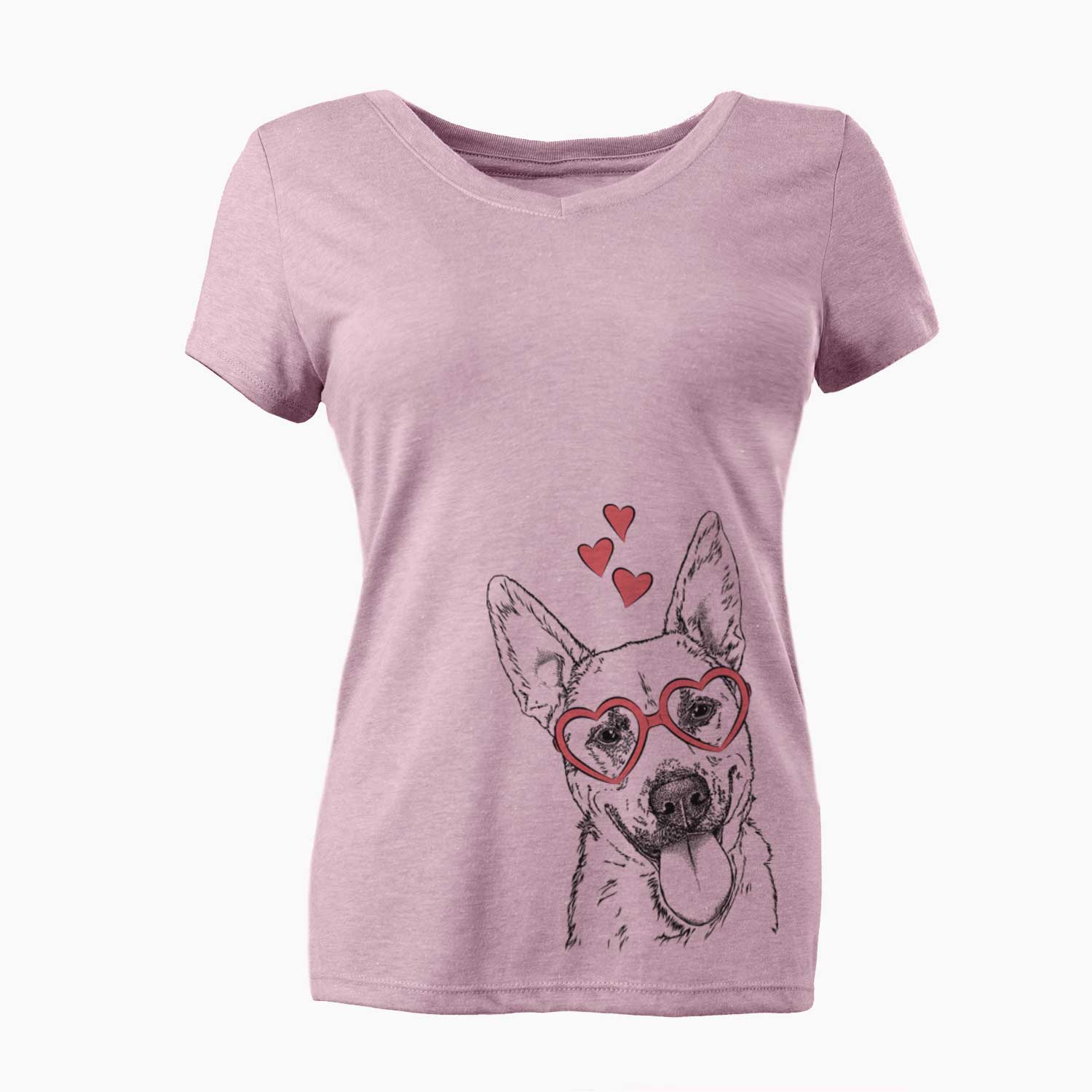 Valentine Charlie the Mixed Breed - Women's V-neck Shirt